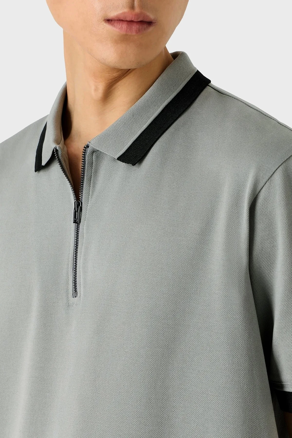 Emporio Armani Pamuklu Regular Fit Erkek Polo Yaka T Shirt 3D1FE5 1JTKZ 06G1 GRİ - 3