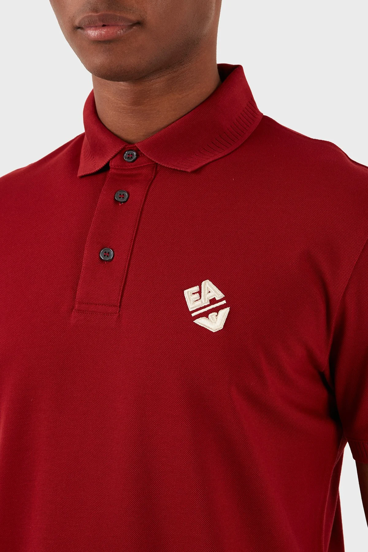 Emporio Armani Pamuklu Regular Fit Erkek Polo Yaka T Shirt 3D1FE6 1JTKZ 03B7 KIRMIZI - 5