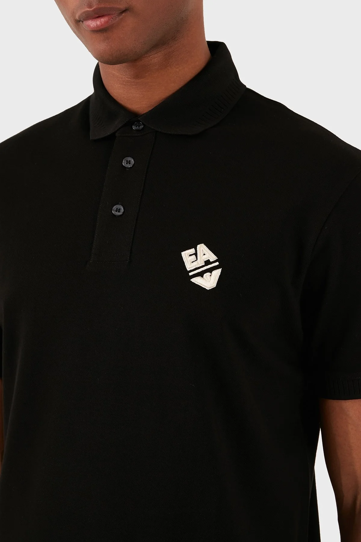 Emporio Armani Pamuklu Regular Fit Erkek Polo Yaka T Shirt 3D1FE6 1JTKZ 0999 SİYAH - 4