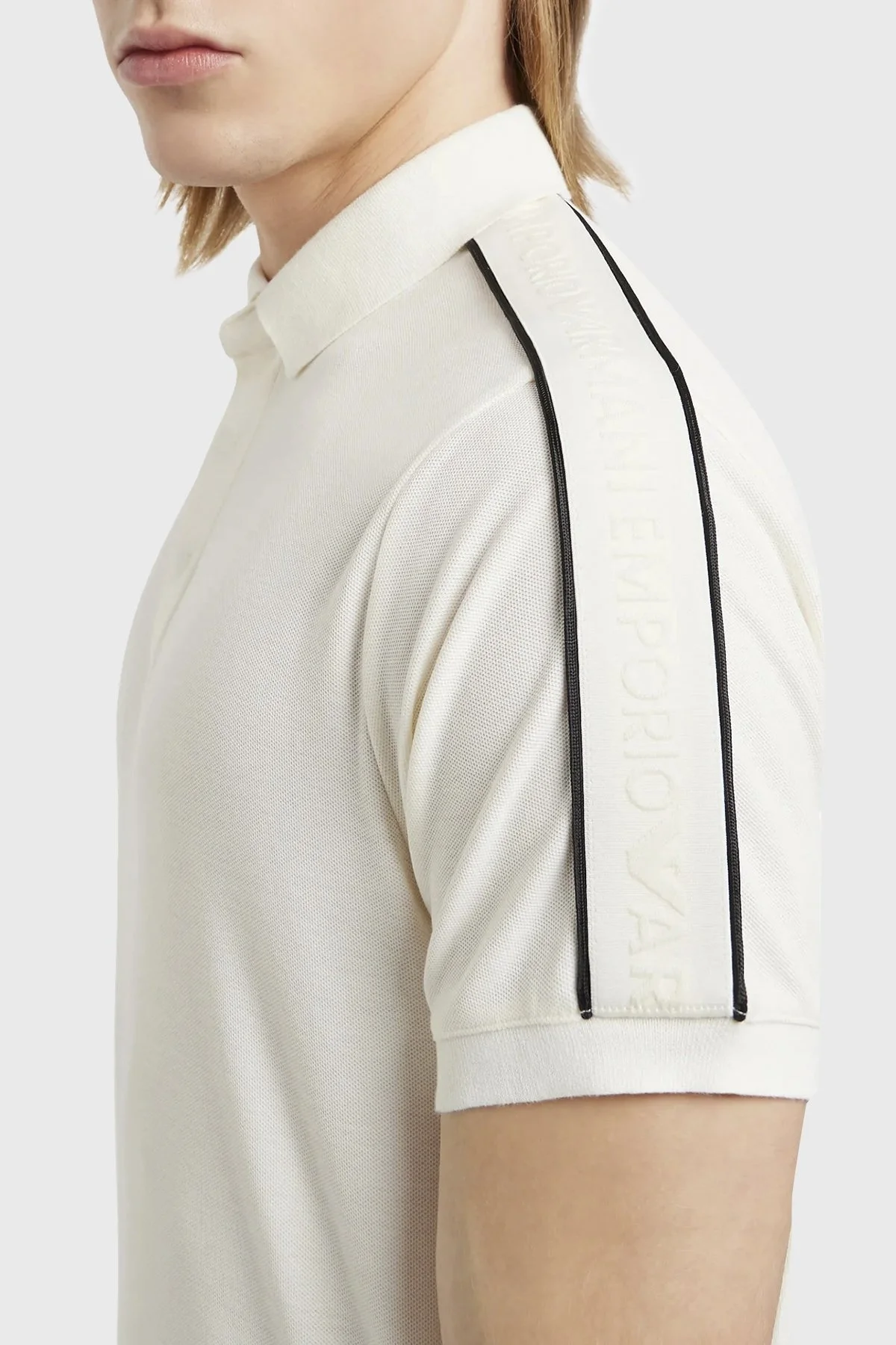Emporio Armani Pamuklu Regular Fit Erkek Polo Yaka T Shirt 3D1FM3 1JCYZ 0128 EKRU - 7