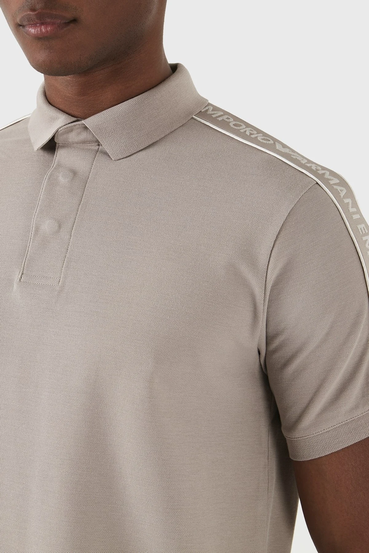 Emporio Armani Pamuklu Regular Fit Erkek Polo Yaka T Shirt 3D1FM3 1JCYZ 0650 BEJ - 5