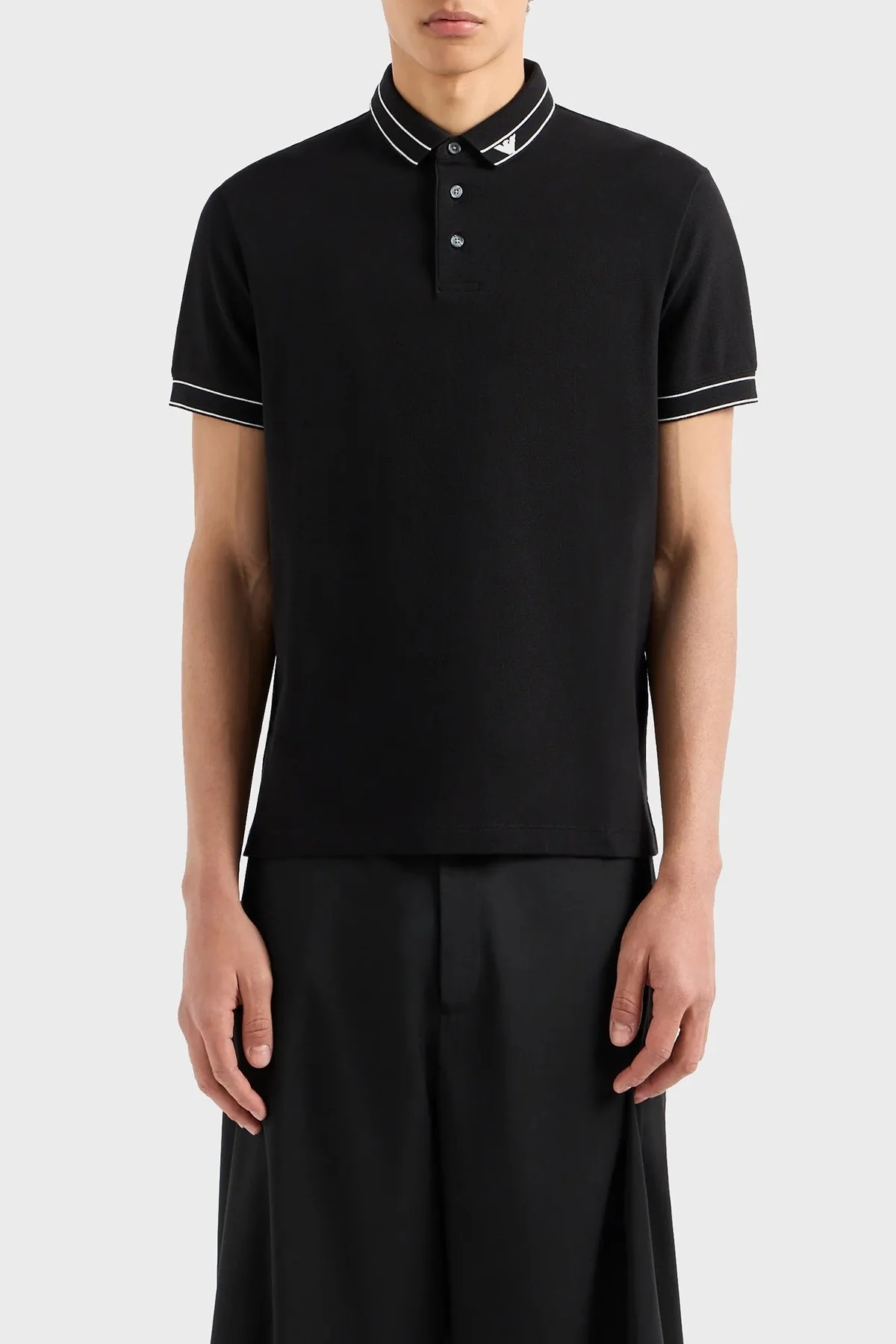 Emporio Armani Pamuklu Regular Fit Erkek Polo Yaka T Shirt 3D1FM4 1JCYZ 0068 SİYAH - 1