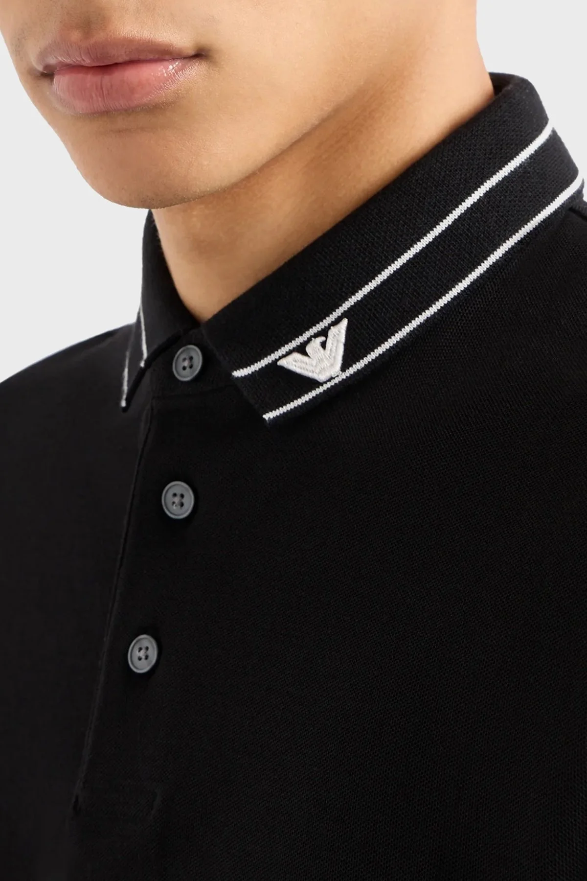 Emporio Armani Pamuklu Regular Fit Erkek Polo Yaka T Shirt 3D1FM4 1JCYZ 0068 SİYAH - 4