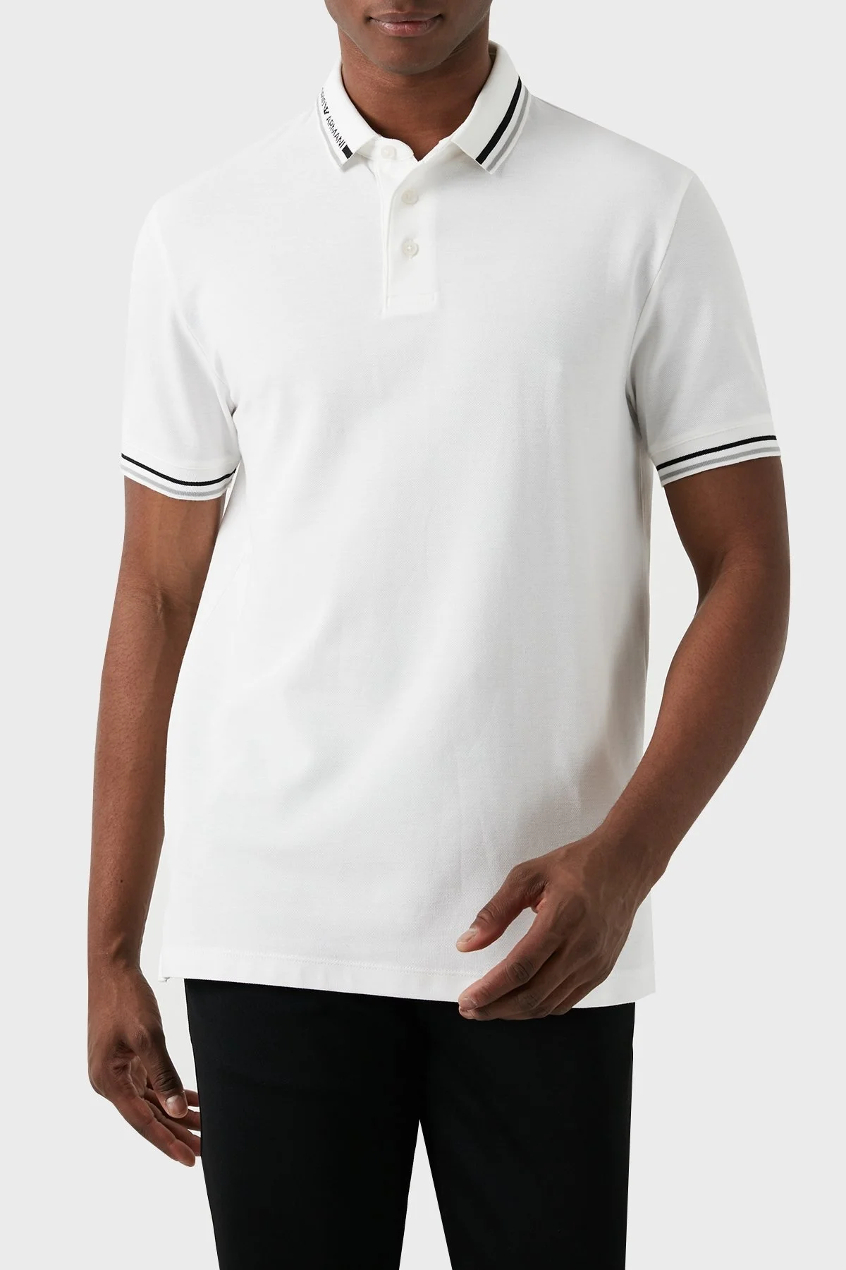 Emporio Armani Pamuklu Regular Fit Erkek Polo Yaka T Shirt 3D1FM4 1JCYZ 01N1 BEYAZ - 3