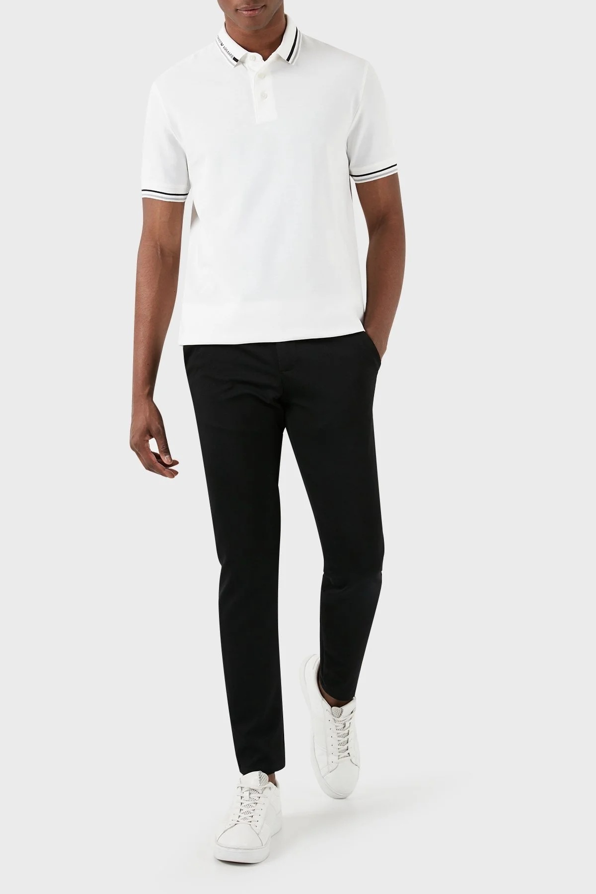 Emporio Armani Pamuklu Regular Fit Erkek Polo Yaka T Shirt 3D1FM4 1JCYZ 01N1 BEYAZ - 4