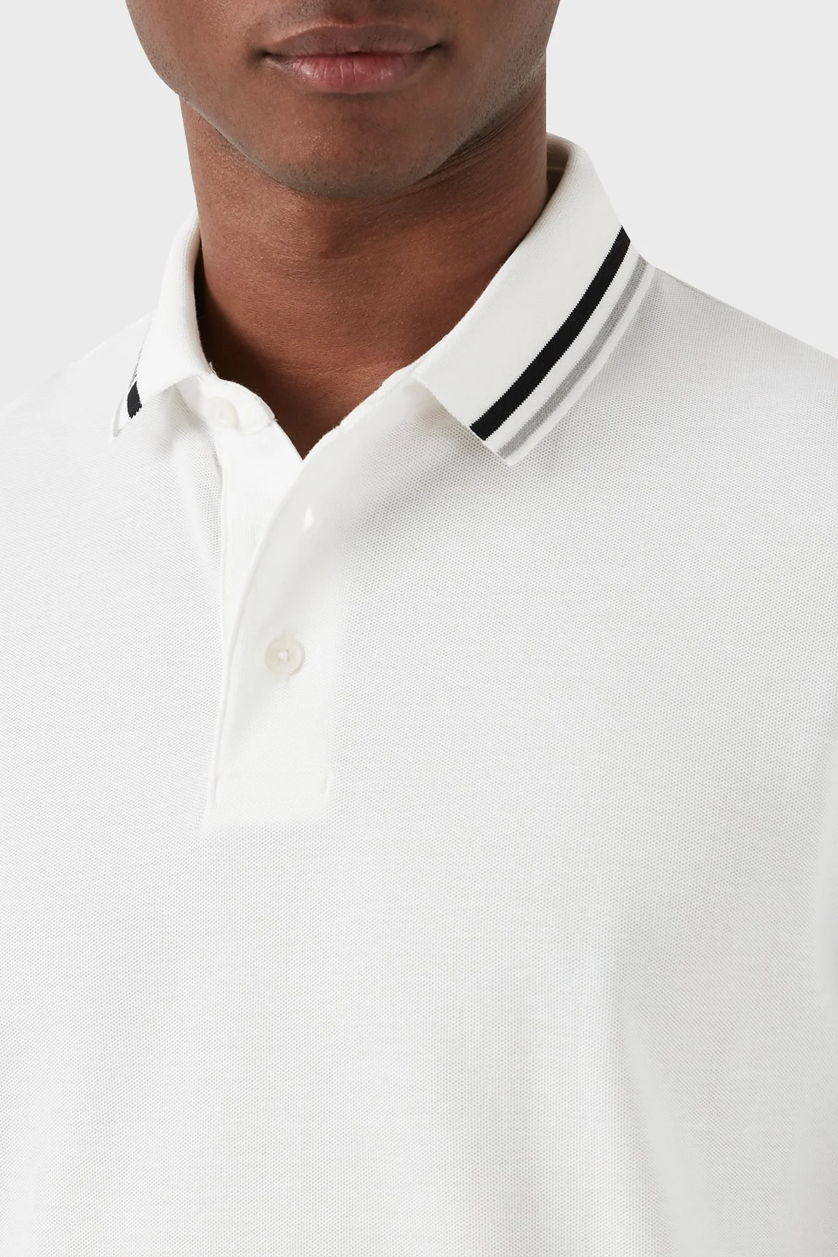 Emporio Armani Pamuklu Regular Fit Erkek Polo Yaka T Shirt 3D1FM4 1JCYZ 01N1 BEYAZ - 5