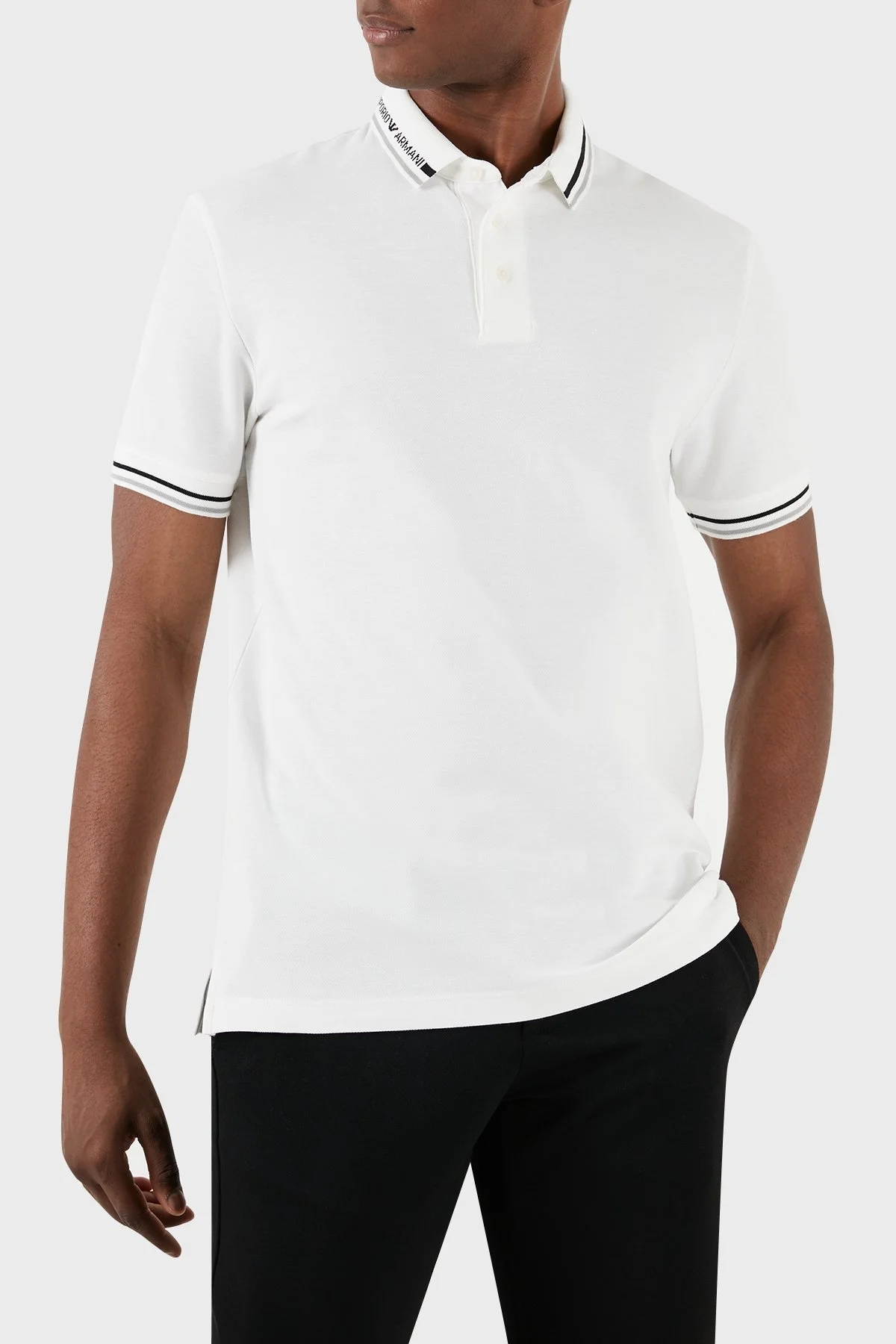 Emporio Armani Pamuklu Regular Fit Erkek Polo Yaka T Shirt 3D1FM4 1JCYZ 01N1 BEYAZ - 6