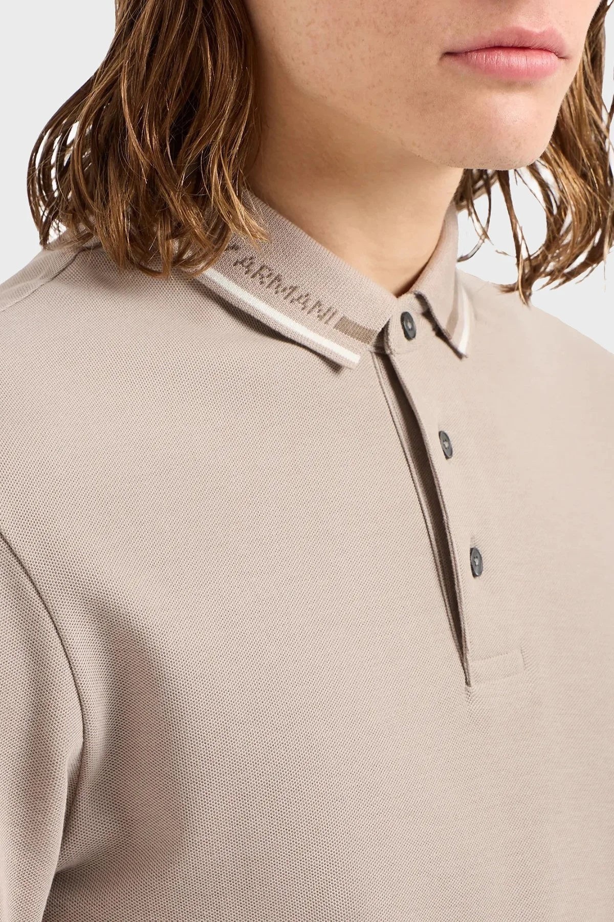 Emporio Armani Pamuklu Regular Fit Erkek Polo Yaka T Shirt 3D1FM4 1JCYZ 06H7 BEJ - 6