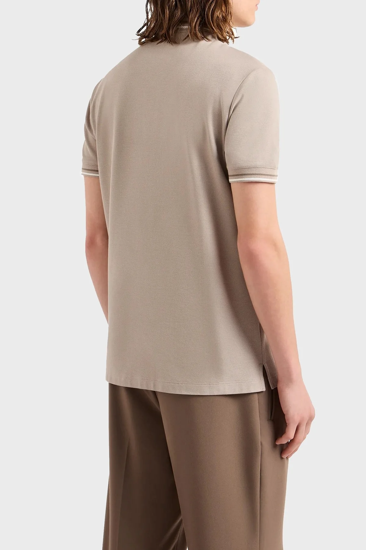 Emporio Armani Pamuklu Regular Fit Erkek Polo Yaka T Shirt 3D1FM4 1JCYZ 06H7 BEJ - 7