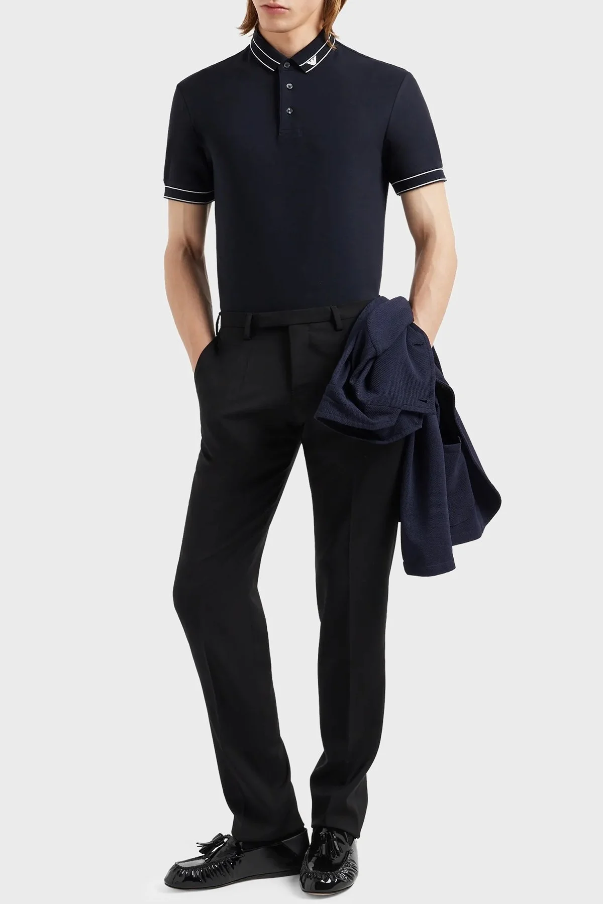 Emporio Armani Pamuklu Regular Fit Erkek Polo Yaka T Shirt 3D1FM4 1JCYZ 09R9 LACİVERT - 3