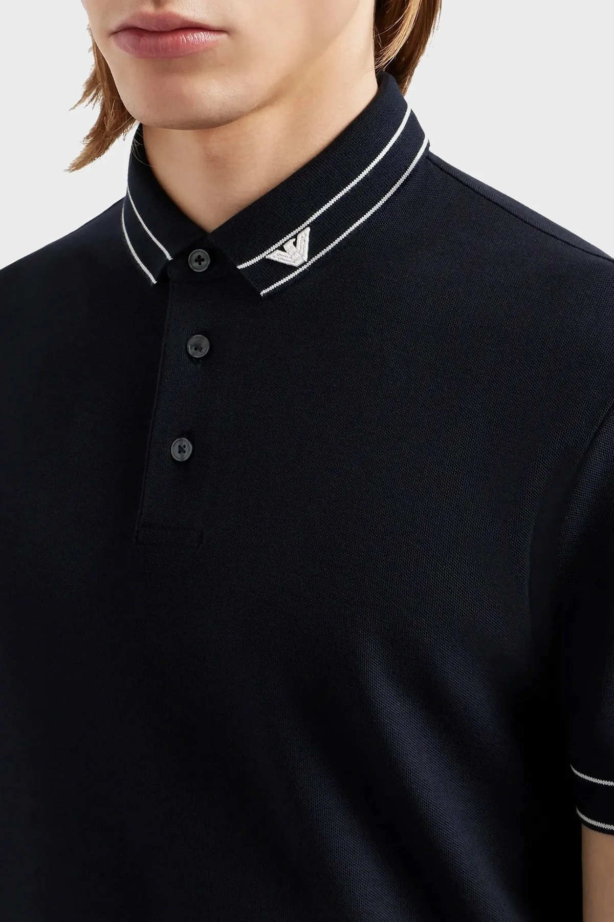 Emporio Armani Pamuklu Regular Fit Erkek Polo Yaka T Shirt 3D1FM4 1JCYZ 09R9 LACİVERT - 4