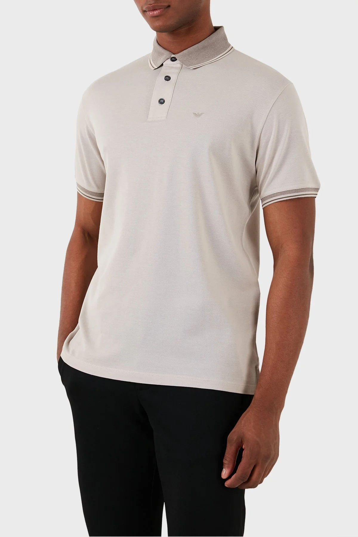 Emporio Armani Pamuklu Regular Fit Erkek Polo Yaka T Shirt 3D1FM5 1JTKZ 06J1 BEJ - 1
