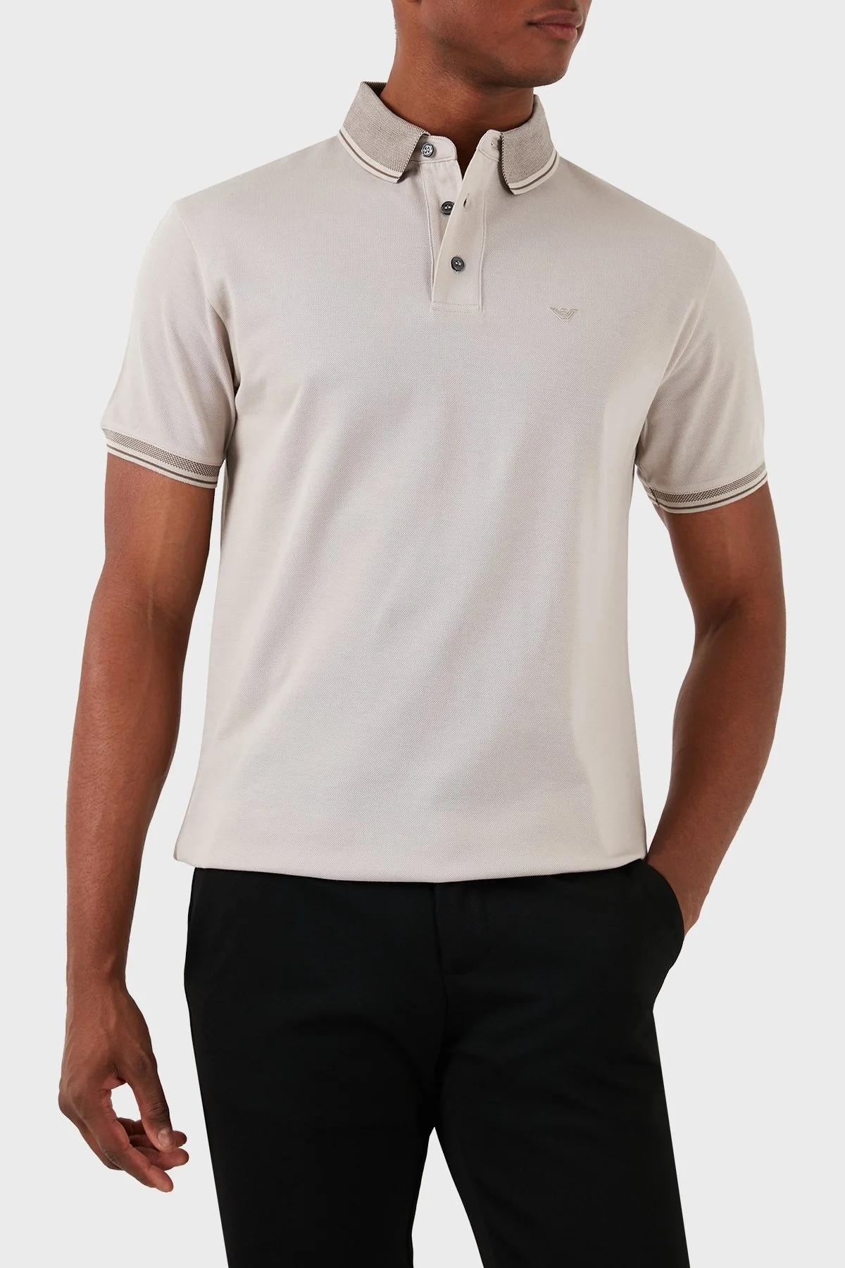 Emporio Armani Pamuklu Regular Fit Erkek Polo Yaka T Shirt 3D1FM5 1JTKZ 06J1 BEJ - 3