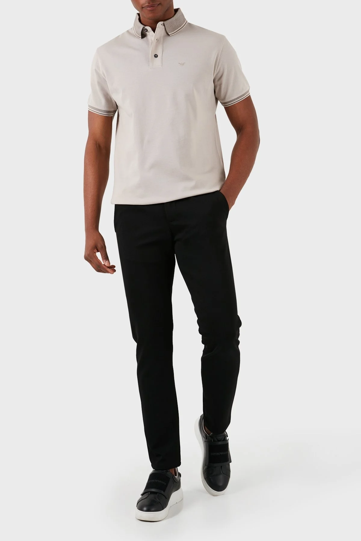 Emporio Armani Pamuklu Regular Fit Erkek Polo Yaka T Shirt 3D1FM5 1JTKZ 06J1 BEJ - 4