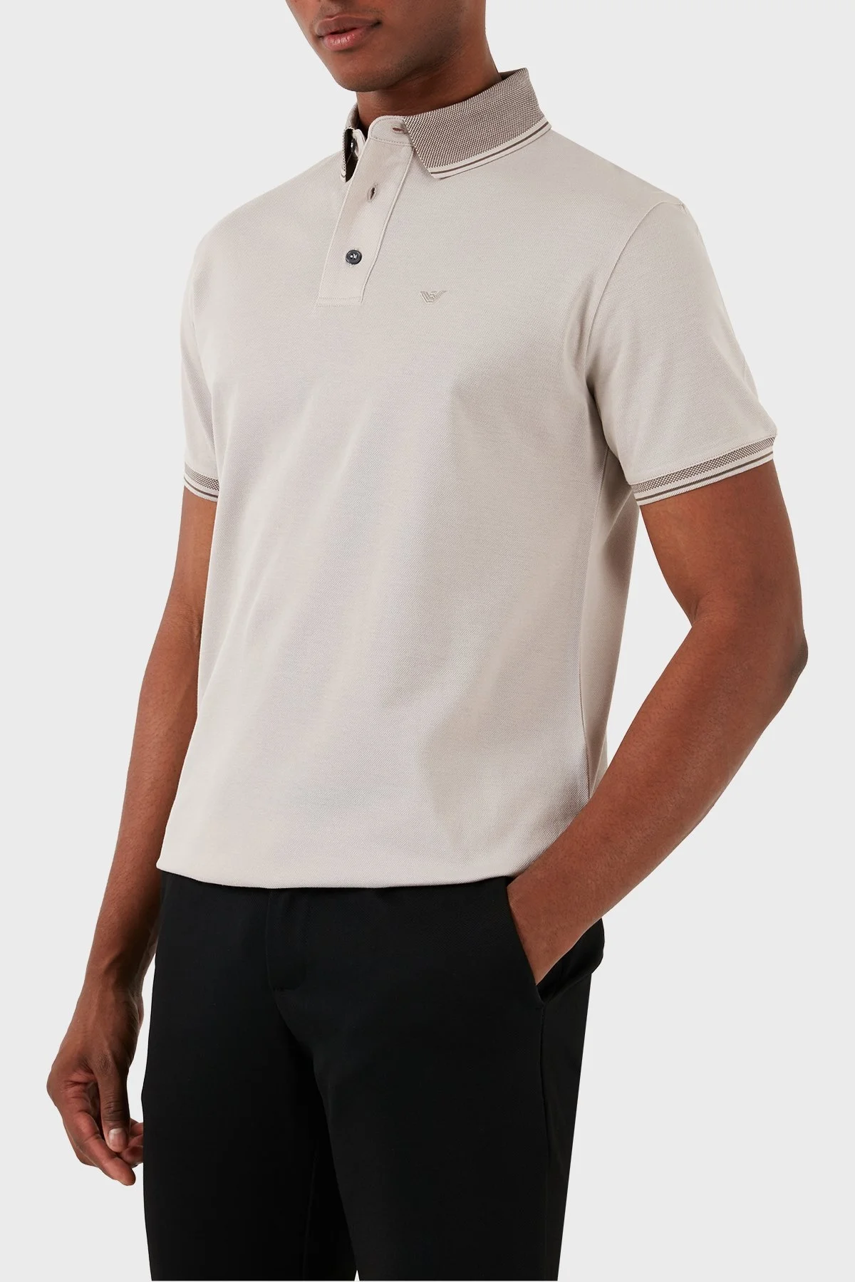 Emporio Armani Pamuklu Regular Fit Erkek Polo Yaka T Shirt 3D1FM5 1JTKZ 06J1 BEJ - 5