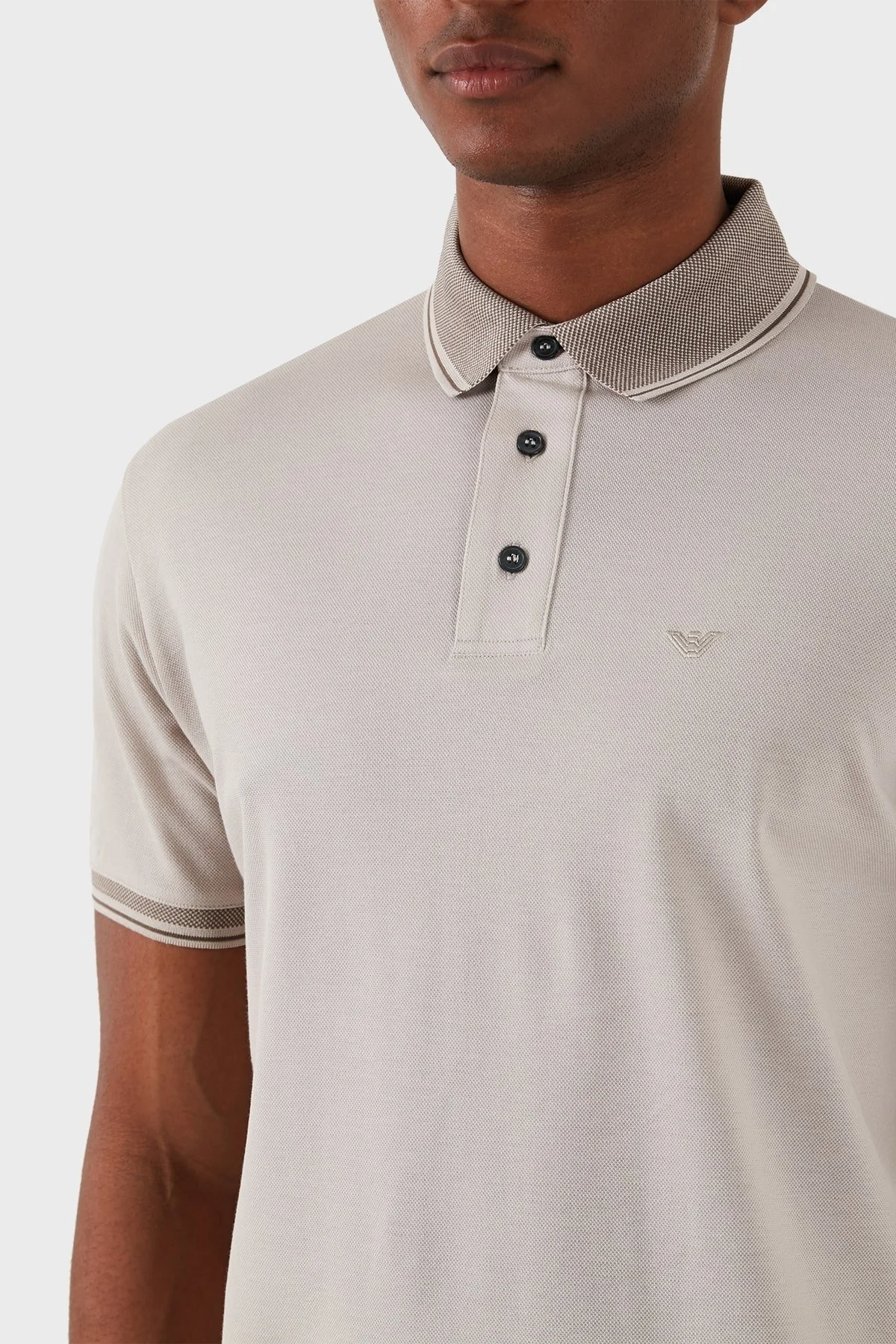 Emporio Armani Pamuklu Regular Fit Erkek Polo Yaka T Shirt 3D1FM5 1JTKZ 06J1 BEJ - 6