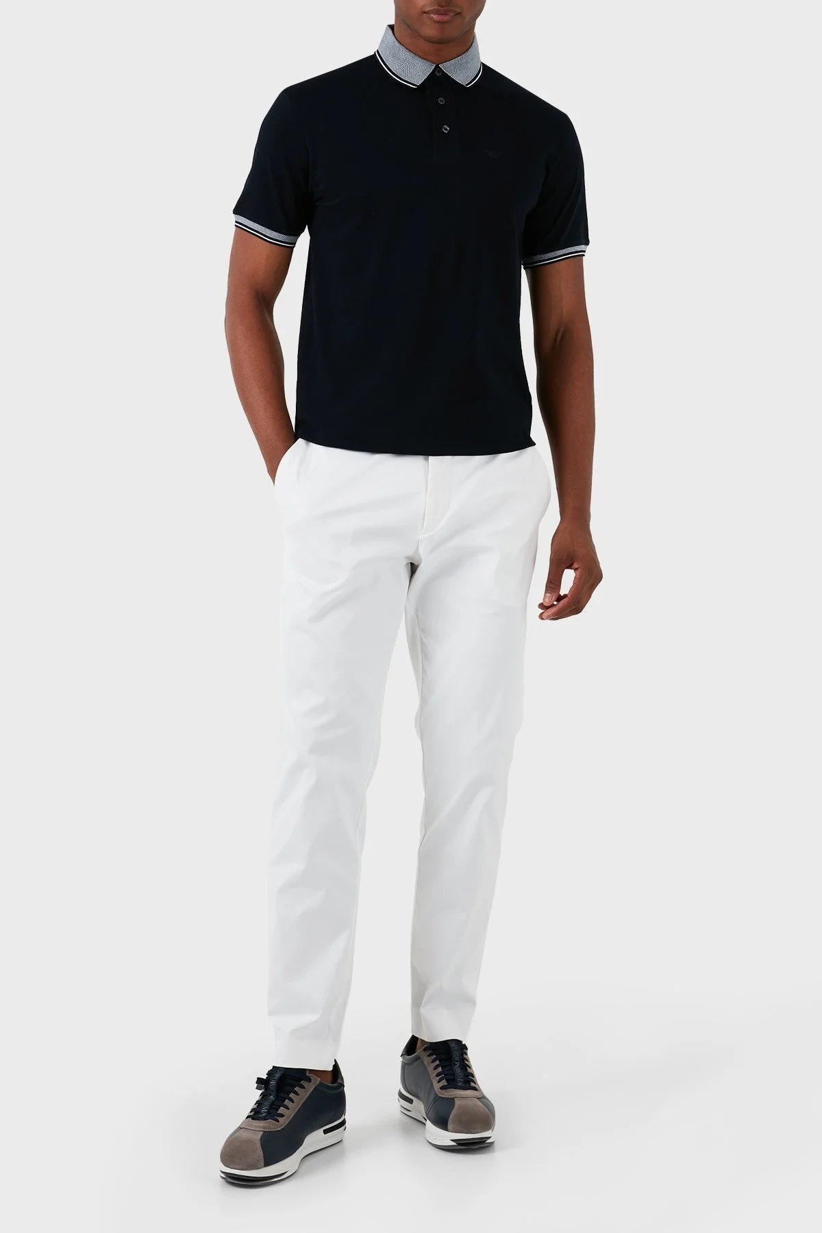 Emporio Armani Pamuklu Regular Fit Erkek Polo Yaka T Shirt 3D1FM5 1JTKZ 09S7 LACİVERT - 3