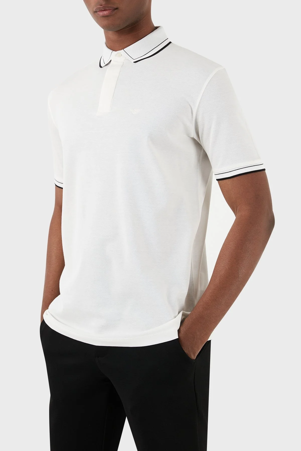 Emporio Armani Pamuklu Regular Fit Erkek Polo Yaka T Shirt 3D1FM6 1JTKZ 0101 BEYAZ - 8
