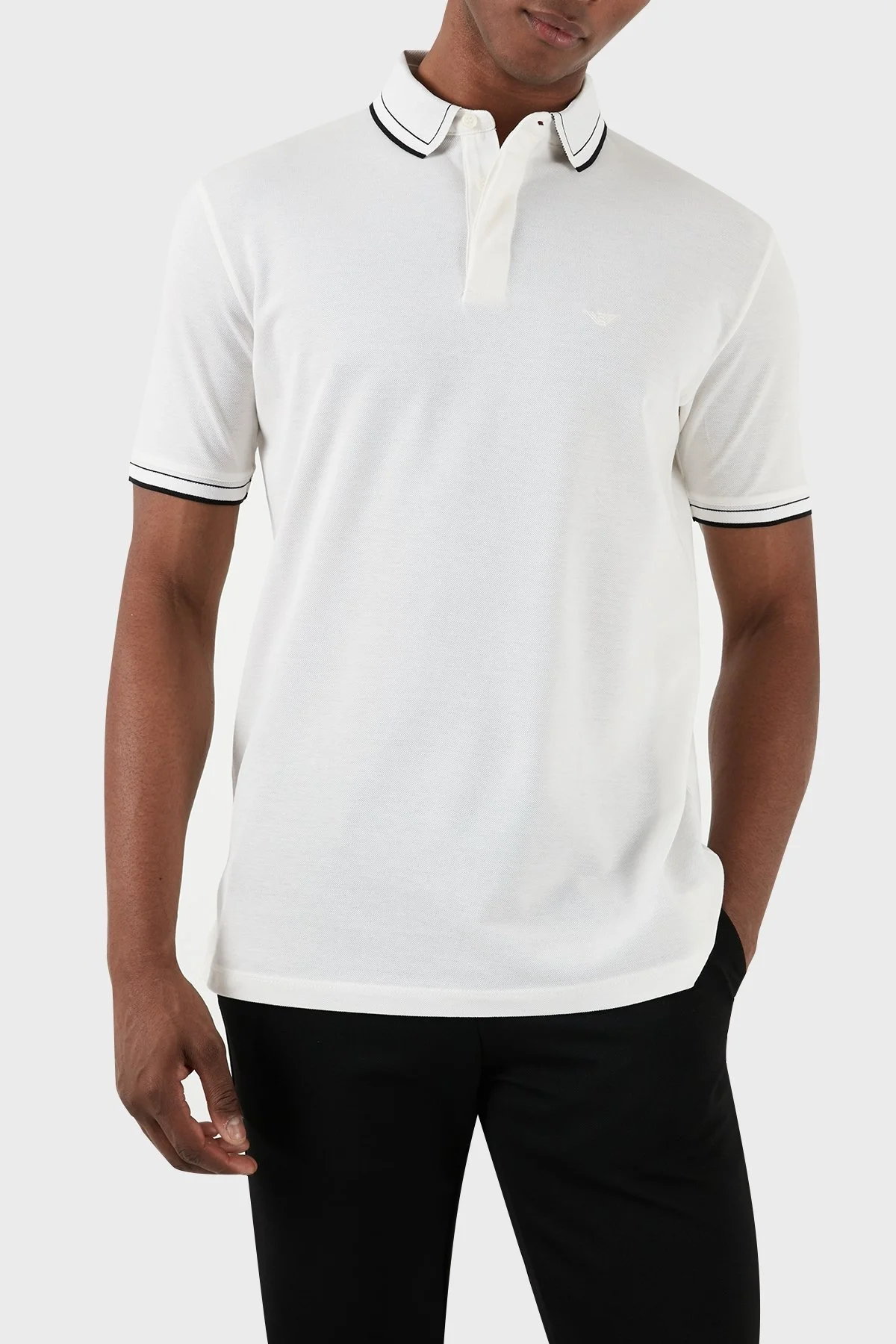 Emporio Armani Pamuklu Regular Fit Erkek Polo Yaka T Shirt 3D1FM6 1JTKZ 0101 BEYAZ - 14