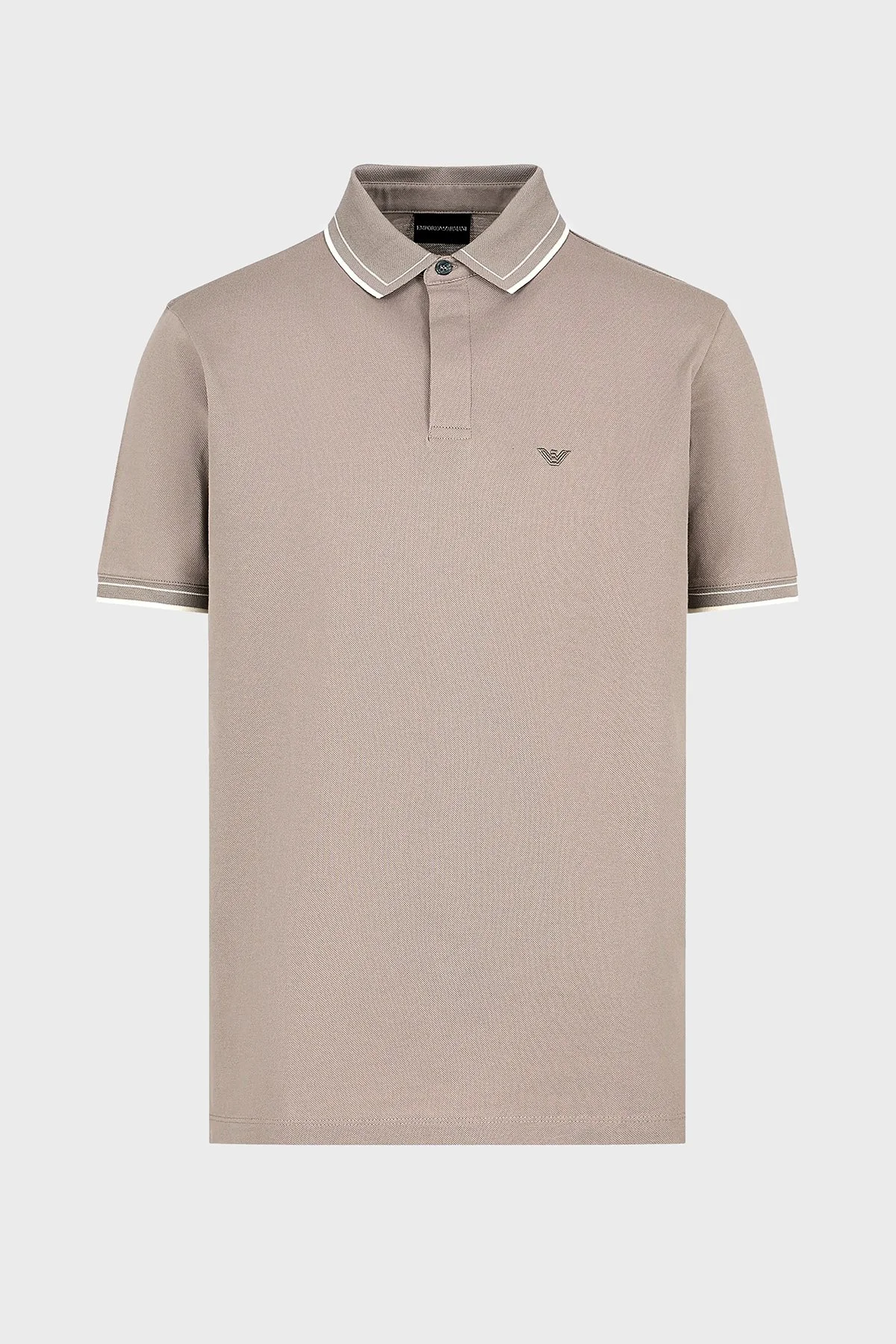 Emporio Armani Pamuklu Regular Fit Erkek Polo Yaka T Shirt 3D1FM6 1JTKZ 0650 BEJ - 5