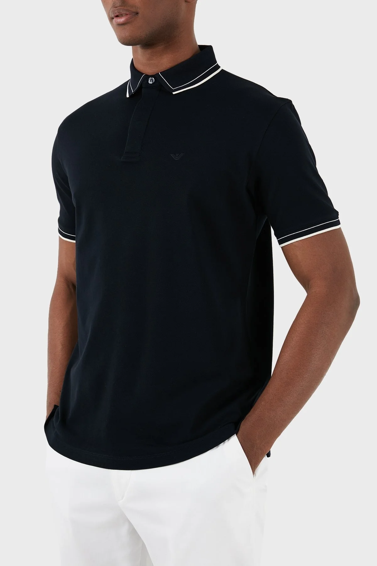 Emporio Armani Pamuklu Regular Fit Erkek Polo Yaka T Shirt 3D1FM6 1JTKZ 0920 LACİVERT - 3