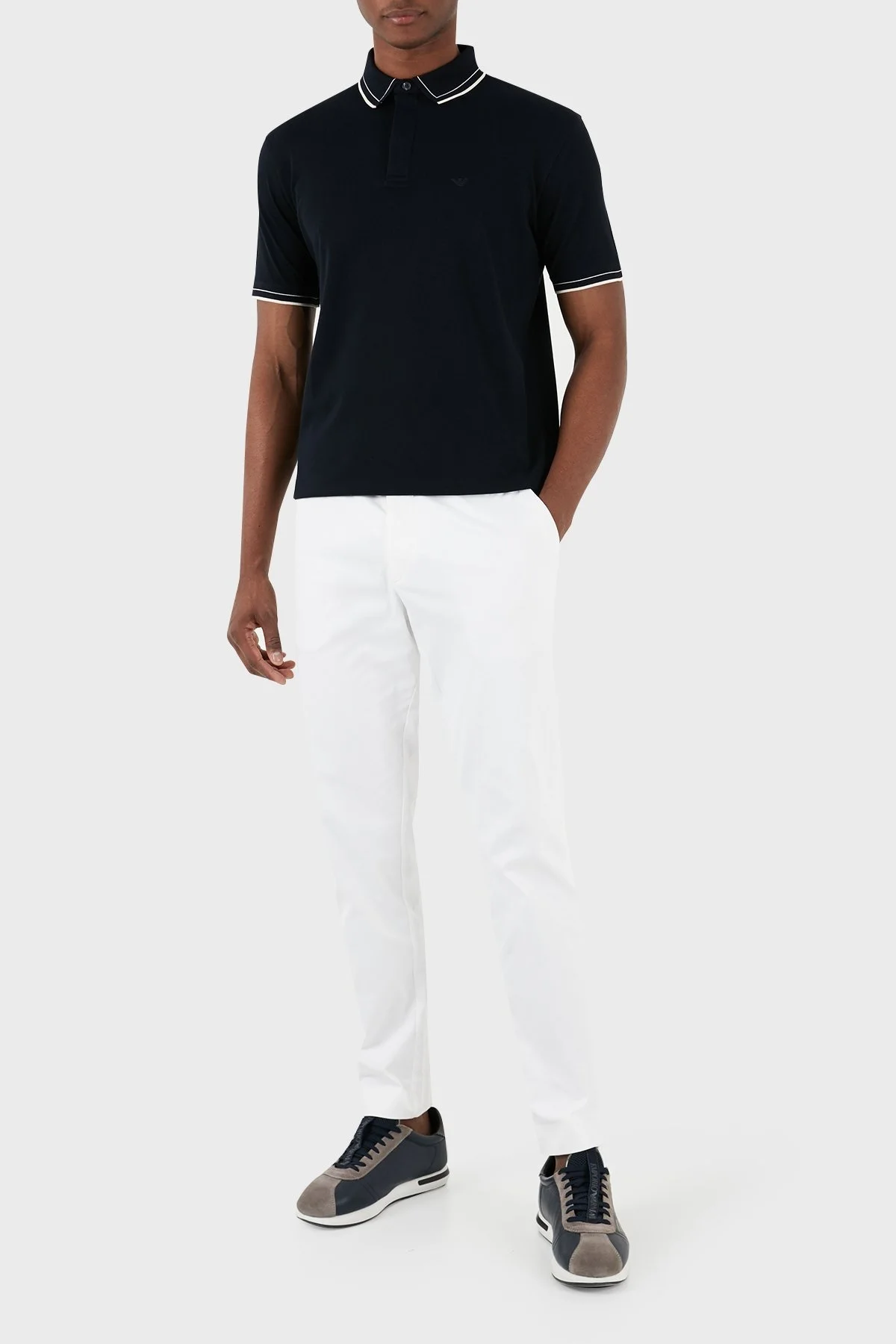 Emporio Armani Pamuklu Regular Fit Erkek Polo Yaka T Shirt 3D1FM6 1JTKZ 0920 LACİVERT - 5