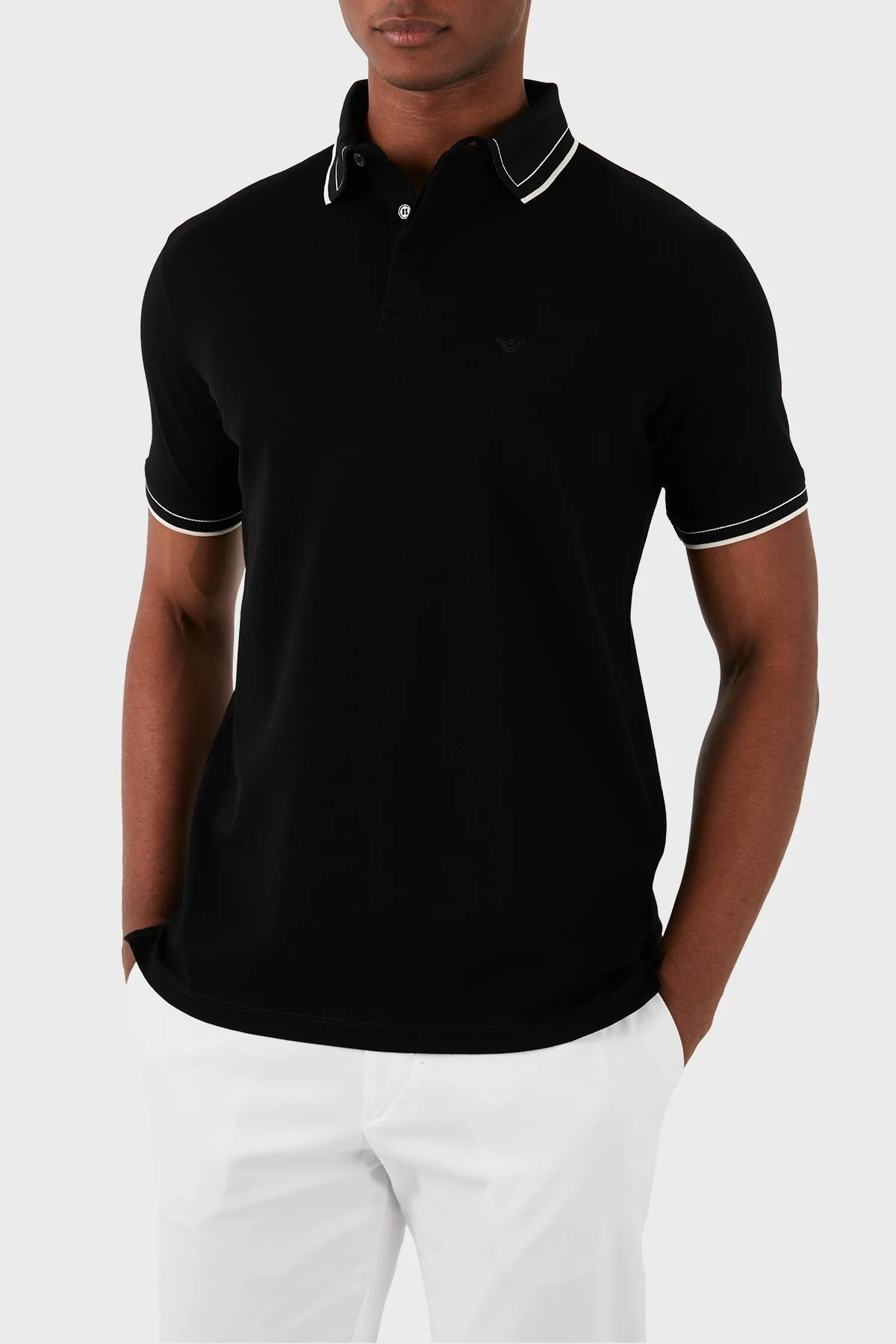 Emporio Armani Pamuklu Regular Fit Erkek Polo Yaka T Shirt 3D1FM6 1JTKZ 0999 SİYAH - 3