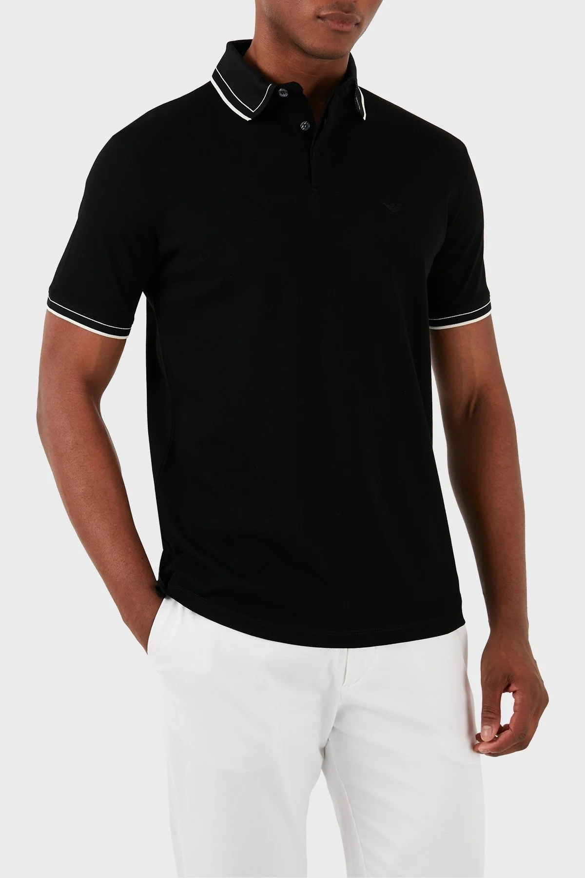 Emporio Armani Pamuklu Regular Fit Erkek Polo Yaka T Shirt 3D1FM6 1JTKZ 0999 SİYAH - 4