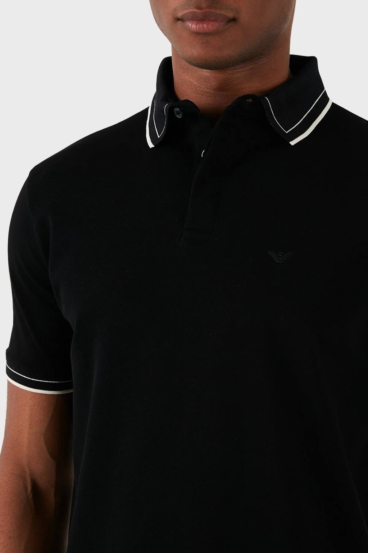 Emporio Armani Pamuklu Regular Fit Erkek Polo Yaka T Shirt 3D1FM6 1JTKZ 0999 SİYAH - 5