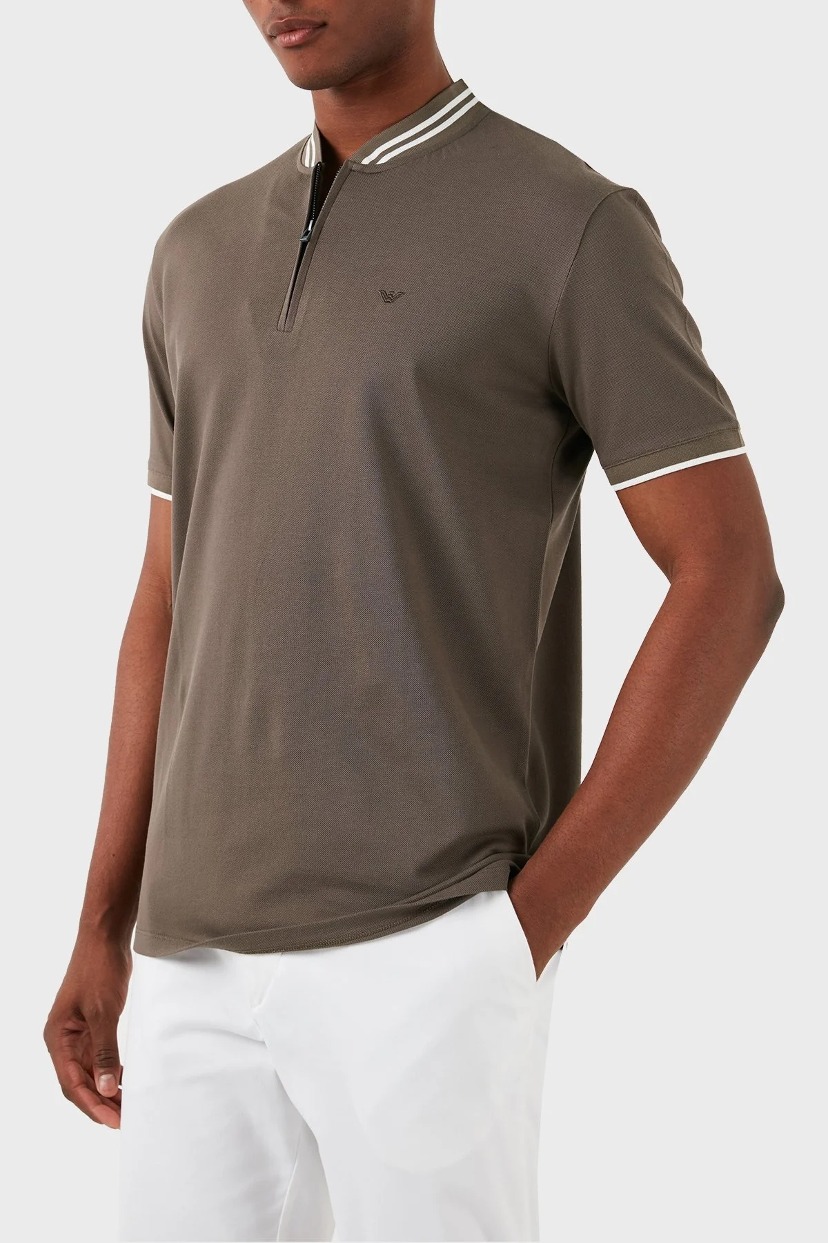 Emporio Armani Pamuklu Regular Fit Erkek Polo Yaka T Shirt 3D1FM7 1JTKZ 0440 AÇIK KAHVE - 3