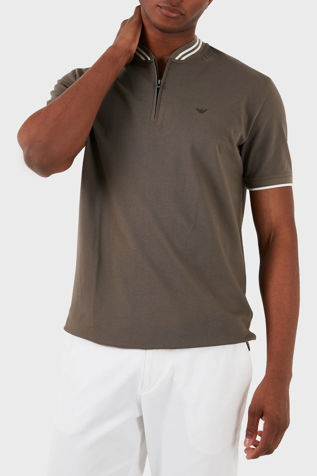 Emporio Armani Pamuklu Regular Fit Erkek Polo Yaka T Shirt 3D1FM7 1JTKZ 0440 AÇIK KAHVE - 4