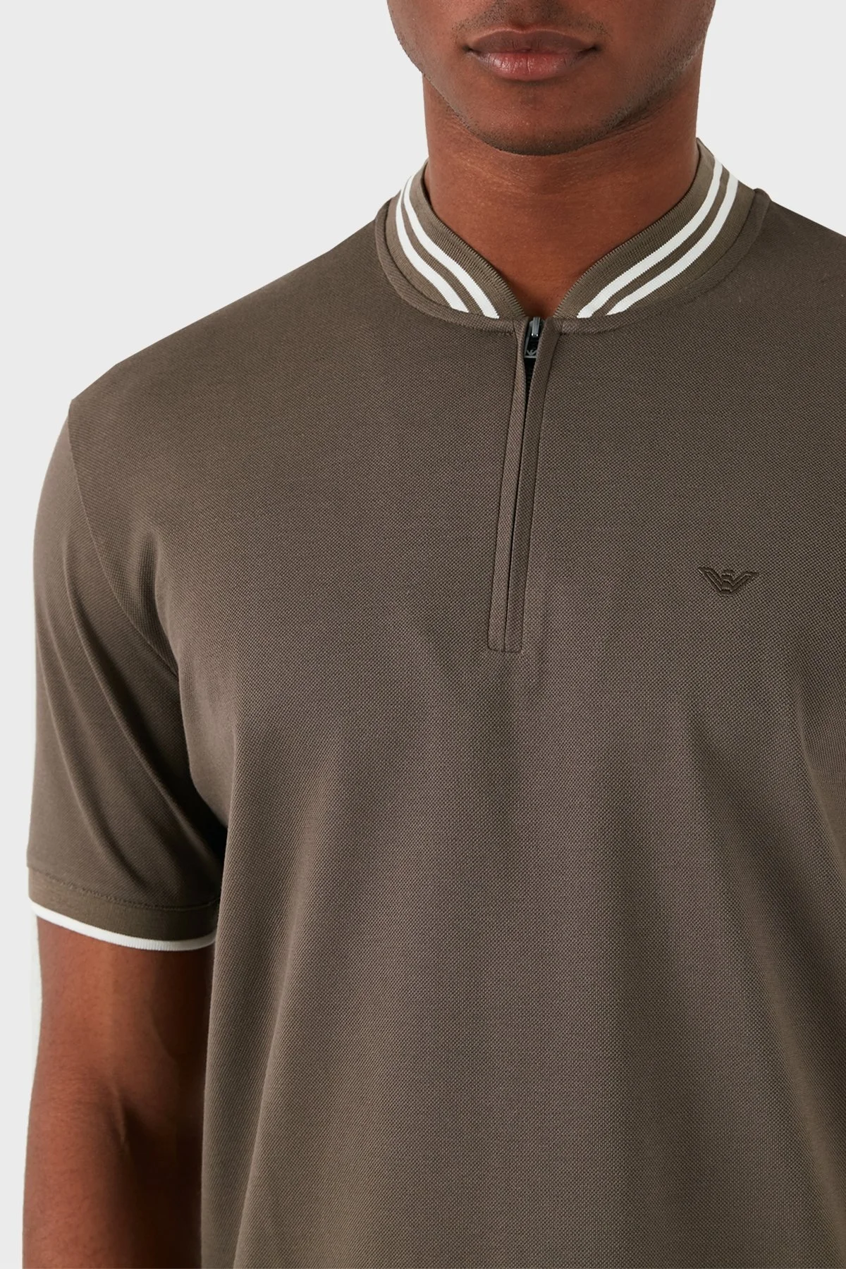 Emporio Armani Pamuklu Regular Fit Erkek Polo Yaka T Shirt 3D1FM7 1JTKZ 0440 AÇIK KAHVE - 5