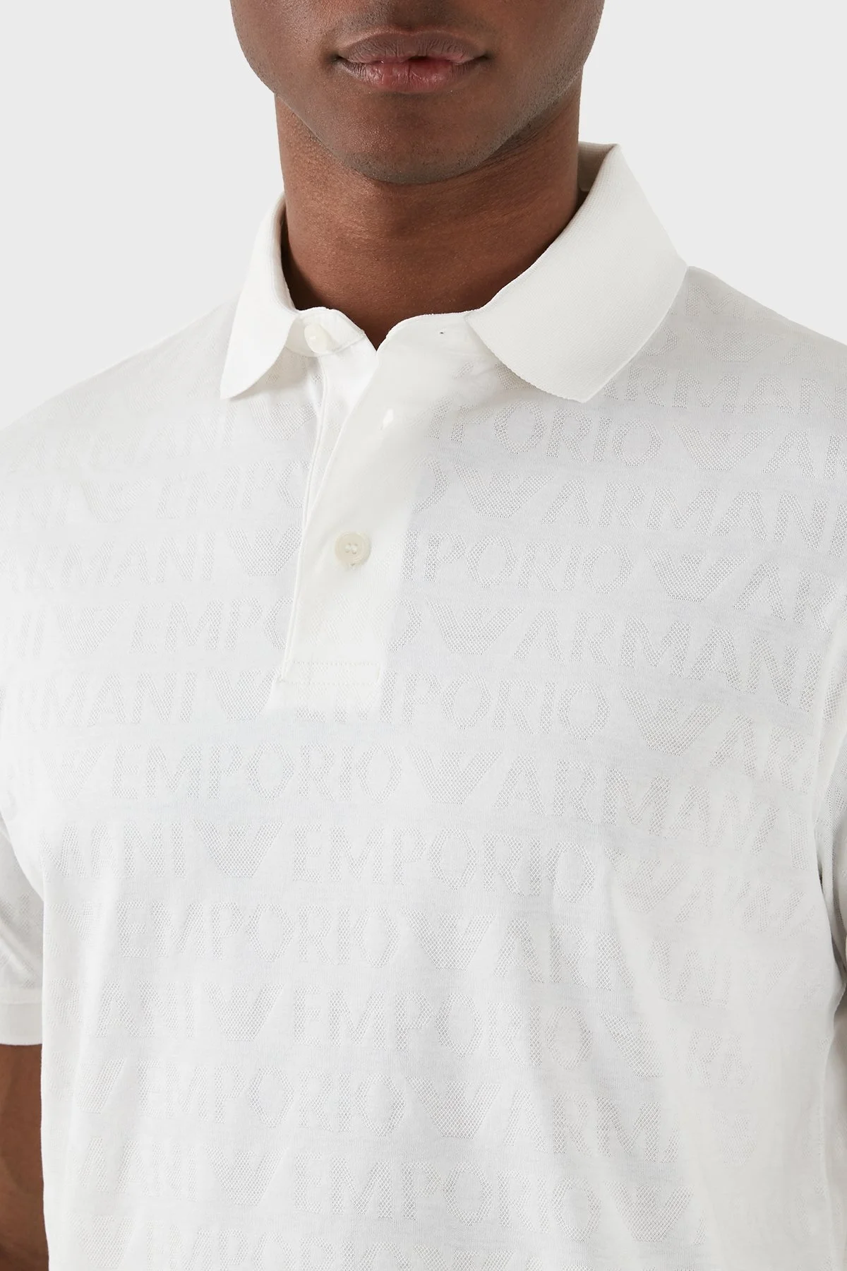 Emporio Armani Pamuklu Regular Fit Erkek Polo Yaka T Shirt 3D1FM8 1JORZ 0101 BEYAZ - 4