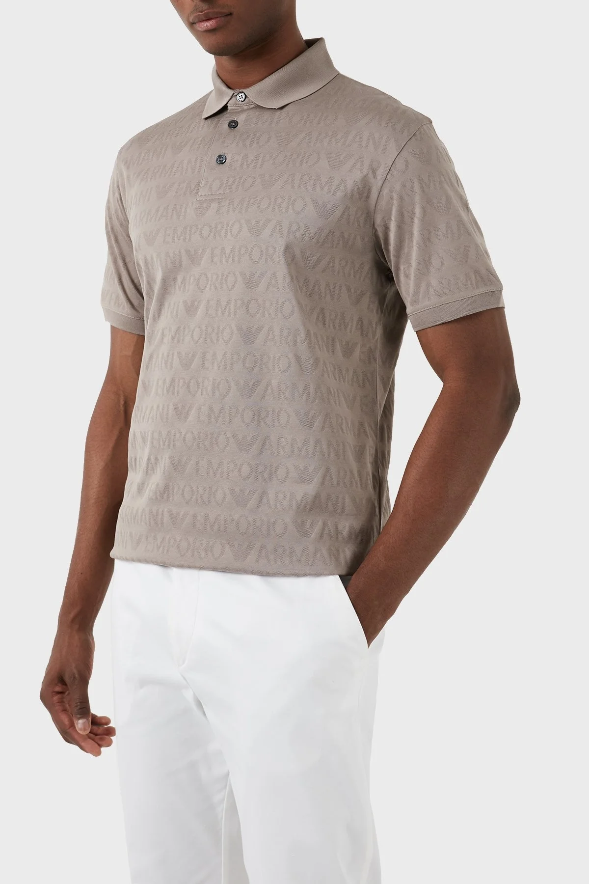 Emporio Armani Pamuklu Regular Fit Erkek Polo Yaka T Shirt 3D1FM8 1JORZ 0650 BEJ - 6