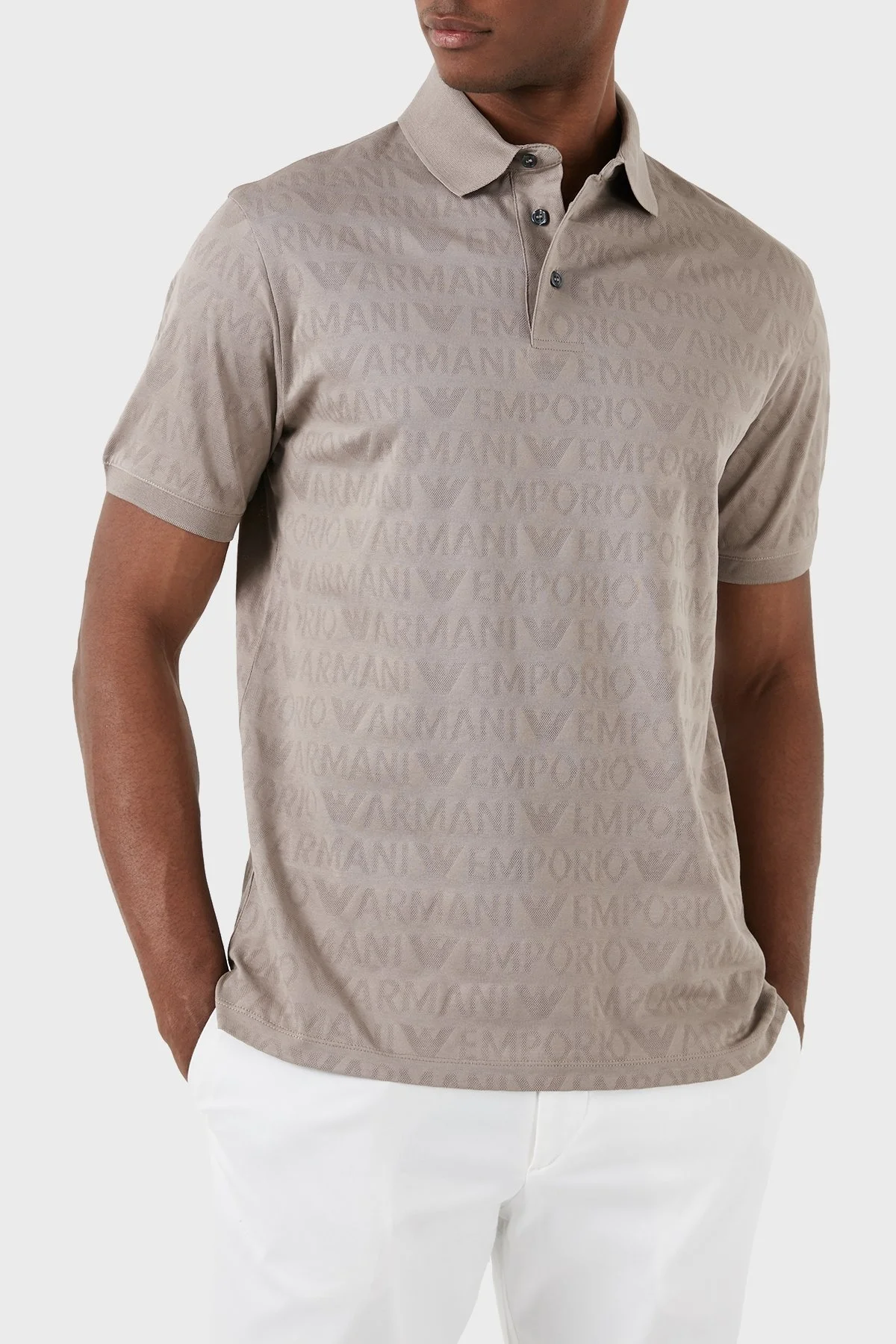 Emporio Armani Pamuklu Regular Fit Erkek Polo Yaka T Shirt 3D1FM8 1JORZ 0650 BEJ - 7