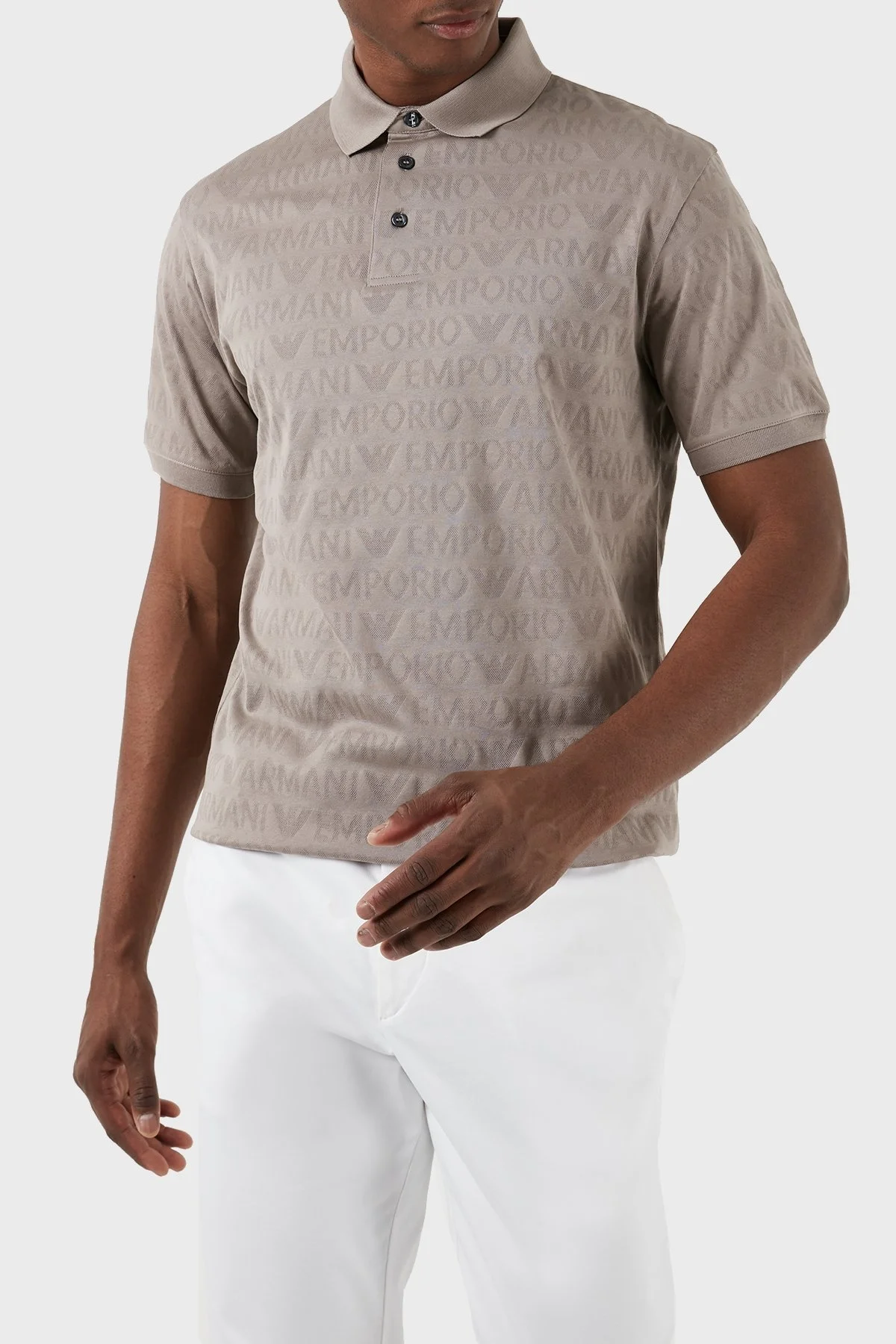 Emporio Armani Pamuklu Regular Fit Erkek Polo Yaka T Shirt 3D1FM8 1JORZ 0650 BEJ - 8