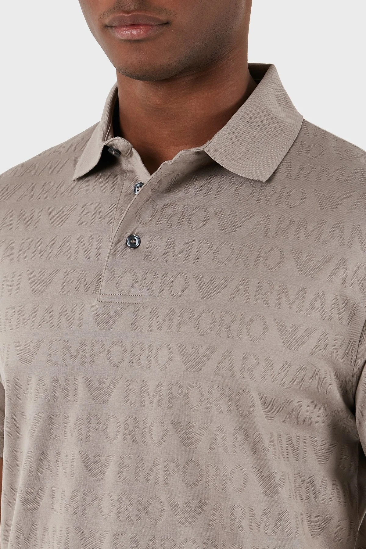 Emporio Armani Pamuklu Regular Fit Erkek Polo Yaka T Shirt 3D1FM8 1JORZ 0650 BEJ - 9