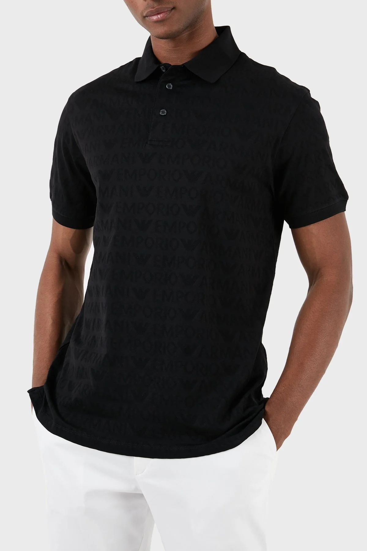 Emporio Armani Pamuklu Regular Fit Erkek Polo Yaka T Shirt 3D1FM8 1JORZ 0999 SİYAH - 2