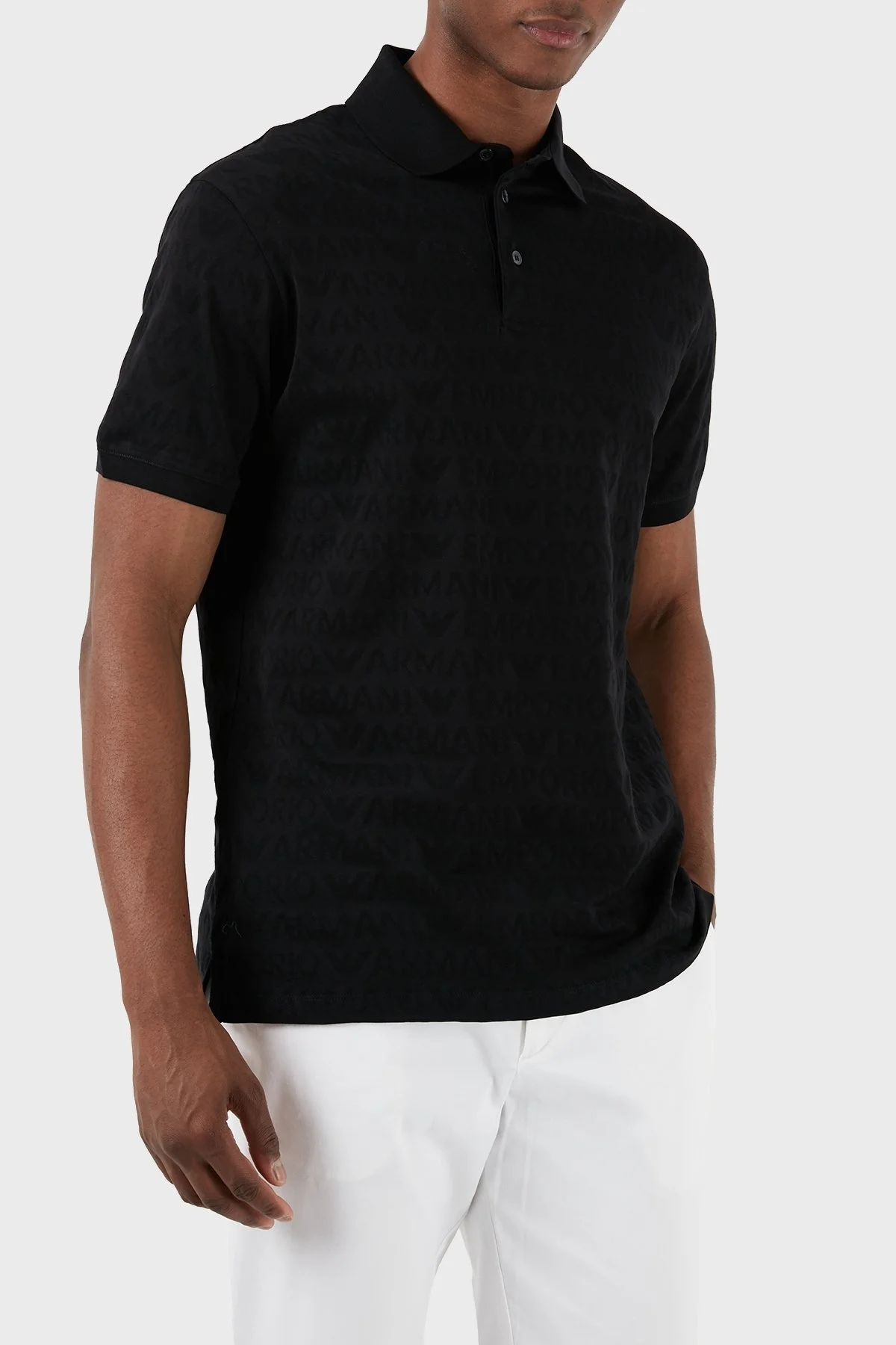 Emporio Armani Pamuklu Regular Fit Erkek Polo Yaka T Shirt 3D1FM8 1JORZ 0999 SİYAH - 4