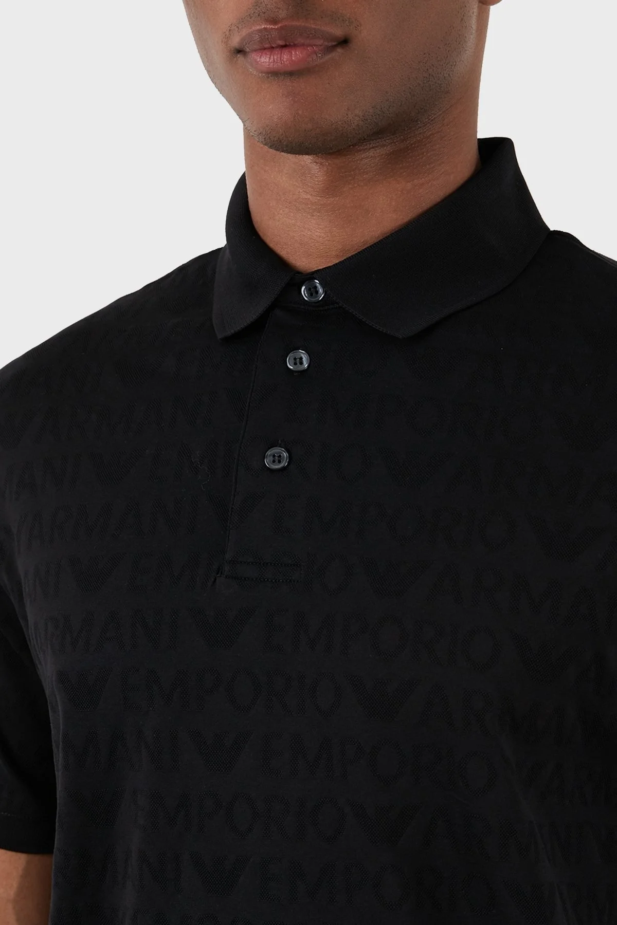 Emporio Armani Pamuklu Regular Fit Erkek Polo Yaka T Shirt 3D1FM8 1JORZ 0999 SİYAH - 5