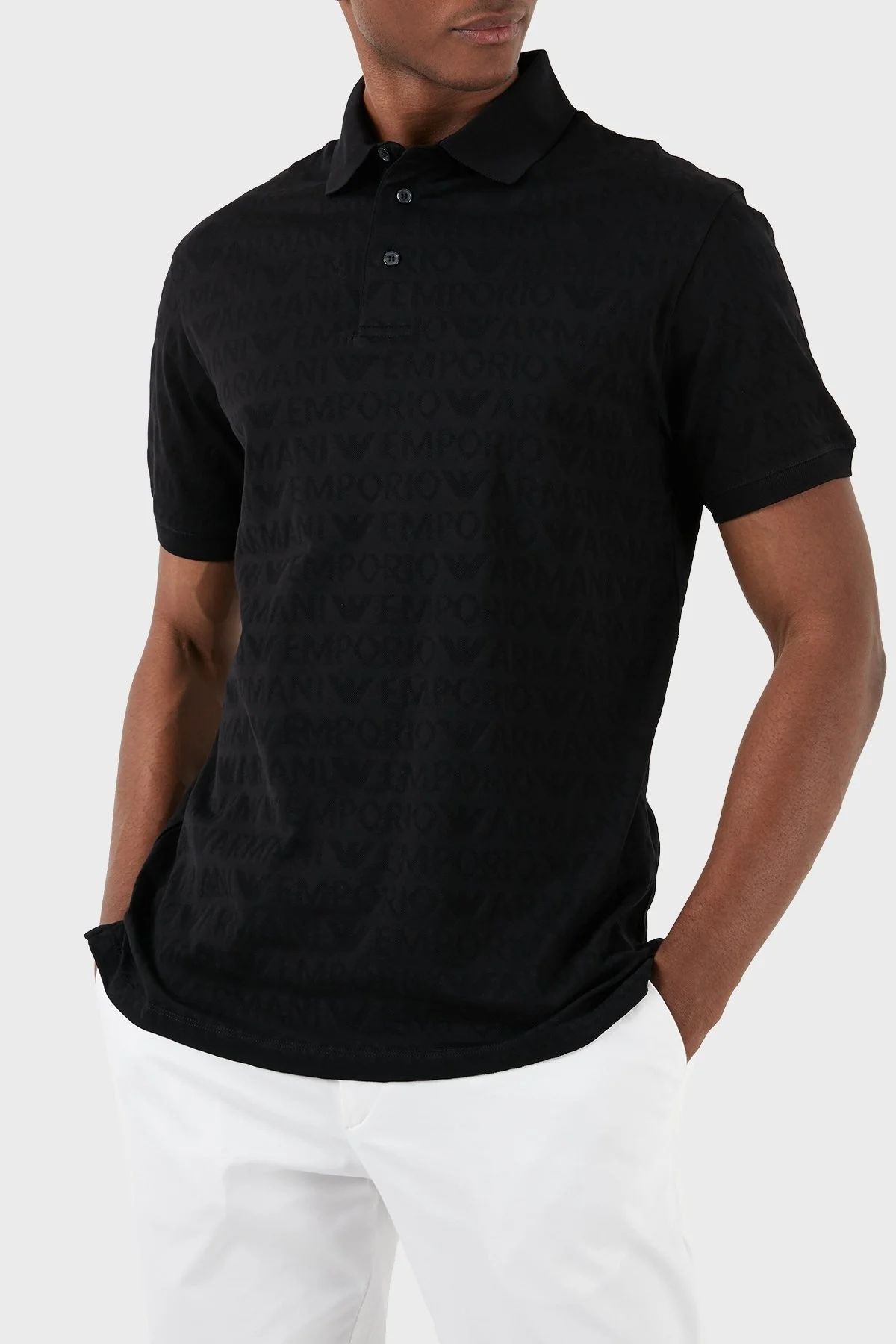Emporio Armani Pamuklu Regular Fit Erkek Polo Yaka T Shirt 3D1FM8 1JORZ 0999 SİYAH - 6