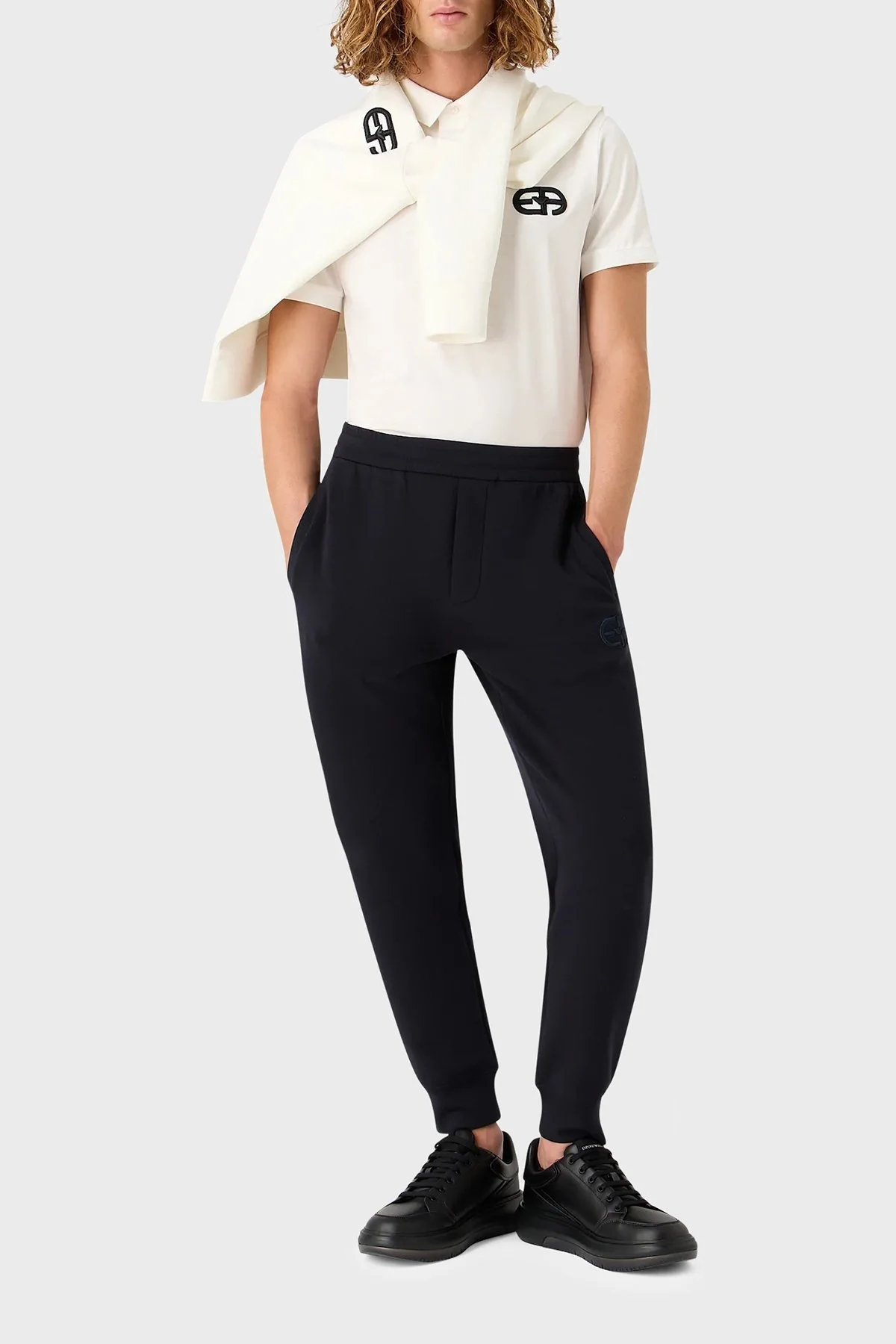 Emporio Armani Pamuklu Regular Fit Erkek Polo Yaka T Shirt 8N1FB6 1JUVZ 0101 BEYAZ - 2