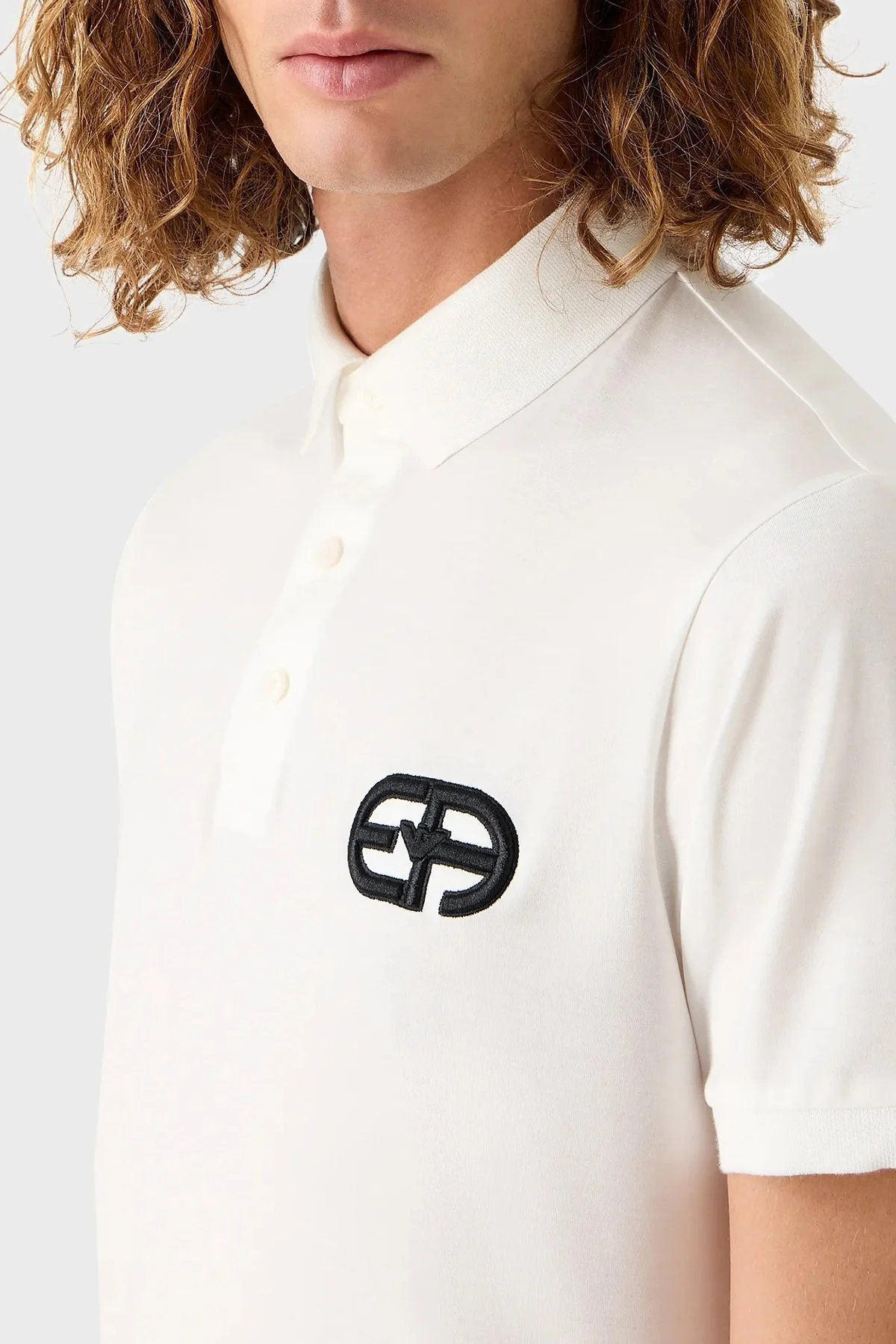 Emporio Armani Pamuklu Regular Fit Erkek Polo Yaka T Shirt 8N1FB6 1JUVZ 0101 BEYAZ - 4