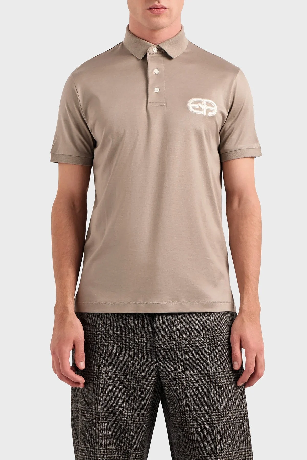 Emporio Armani Pamuklu Regular Fit Erkek Polo Yaka T Shirt 8N1FB6 1JUVZ 0643 GRİ - 5