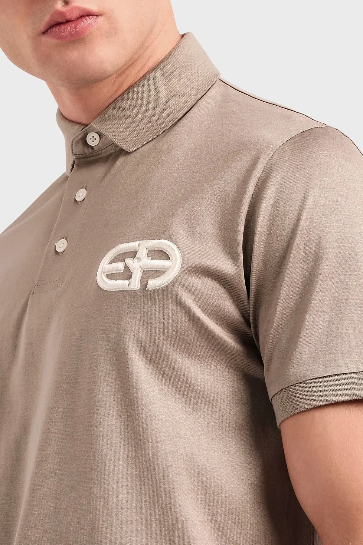 Emporio Armani Pamuklu Regular Fit Erkek Polo Yaka T Shirt 8N1FB6 1JUVZ 0643 GRİ - 6