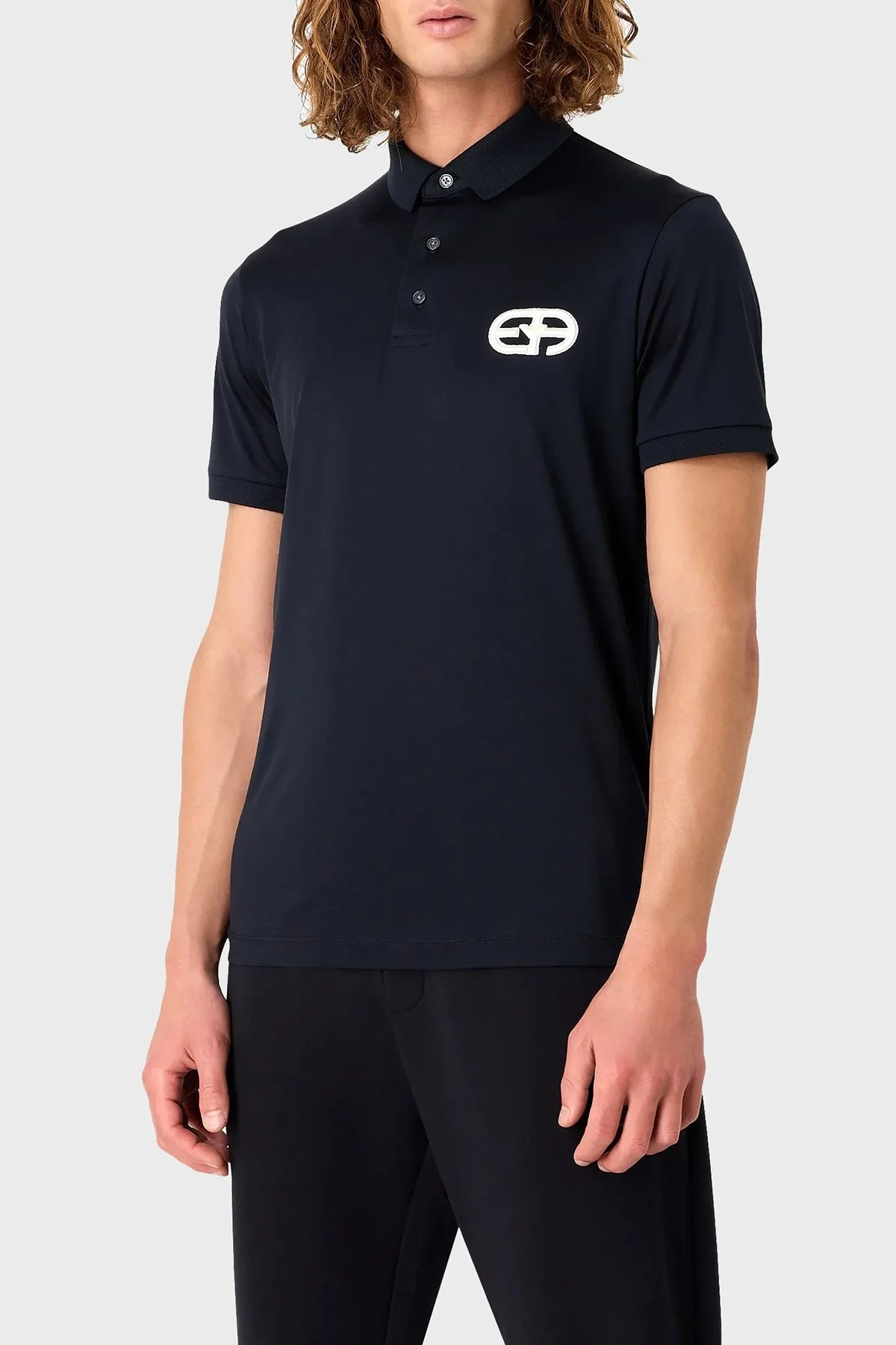 Emporio Armani Pamuklu Regular Fit Erkek Polo Yaka T Shirt 8N1FB6 1JUVZ 0920 LACİVERT - 1