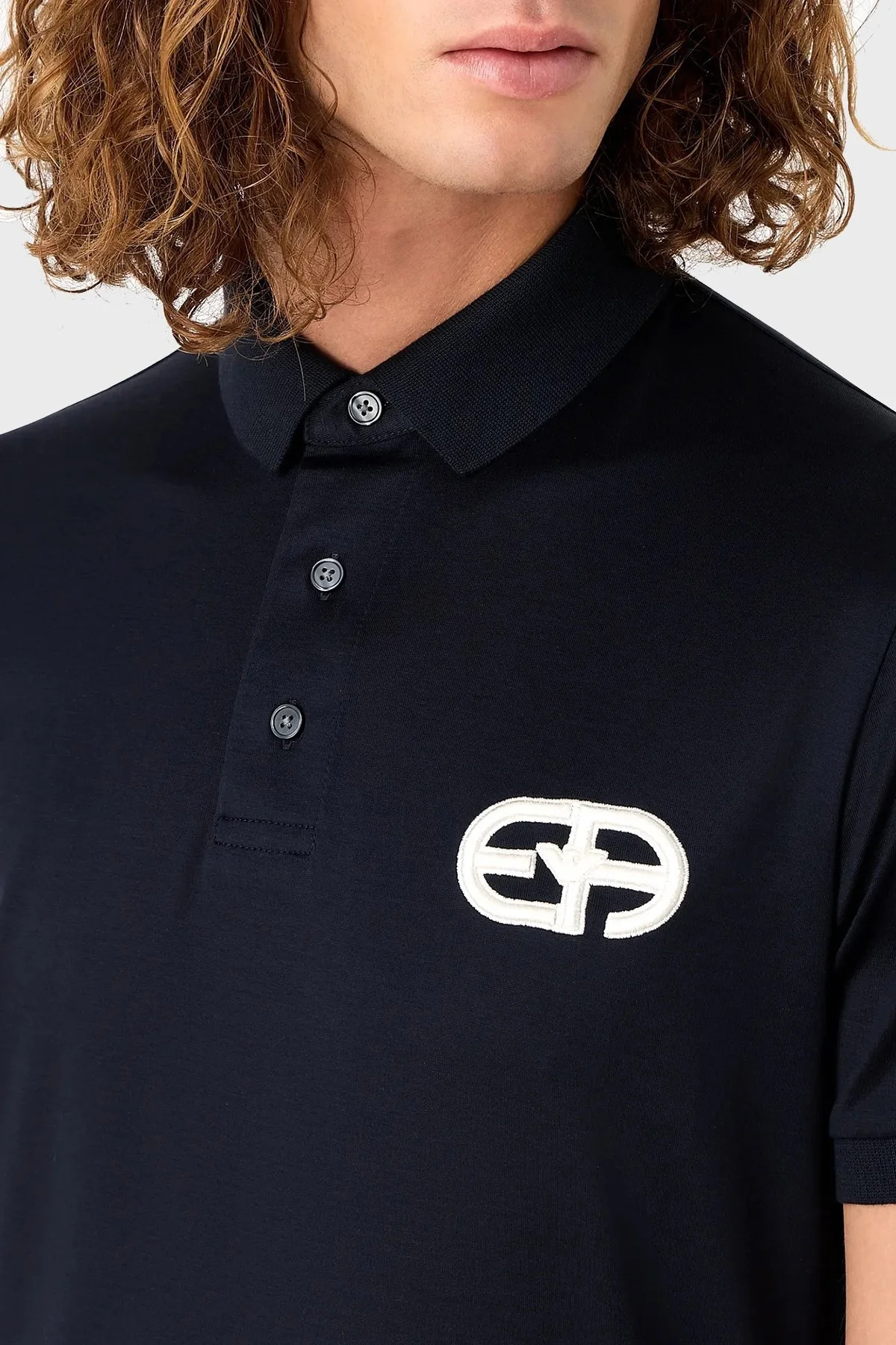Emporio Armani Pamuklu Regular Fit Erkek Polo Yaka T Shirt 8N1FB6 1JUVZ 0920 LACİVERT - 4