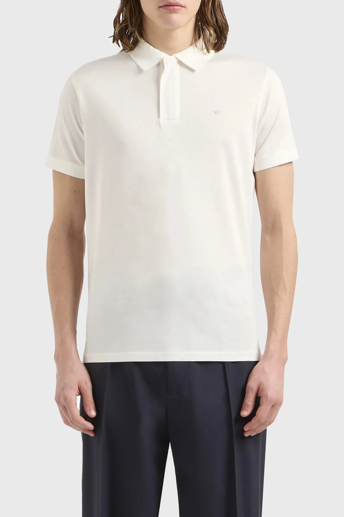 Emporio Armani Pamuklu Regular Fit Erkek Polo Yaka T Shirt EM000080 AF10094 U0011 BEYAZ - 1