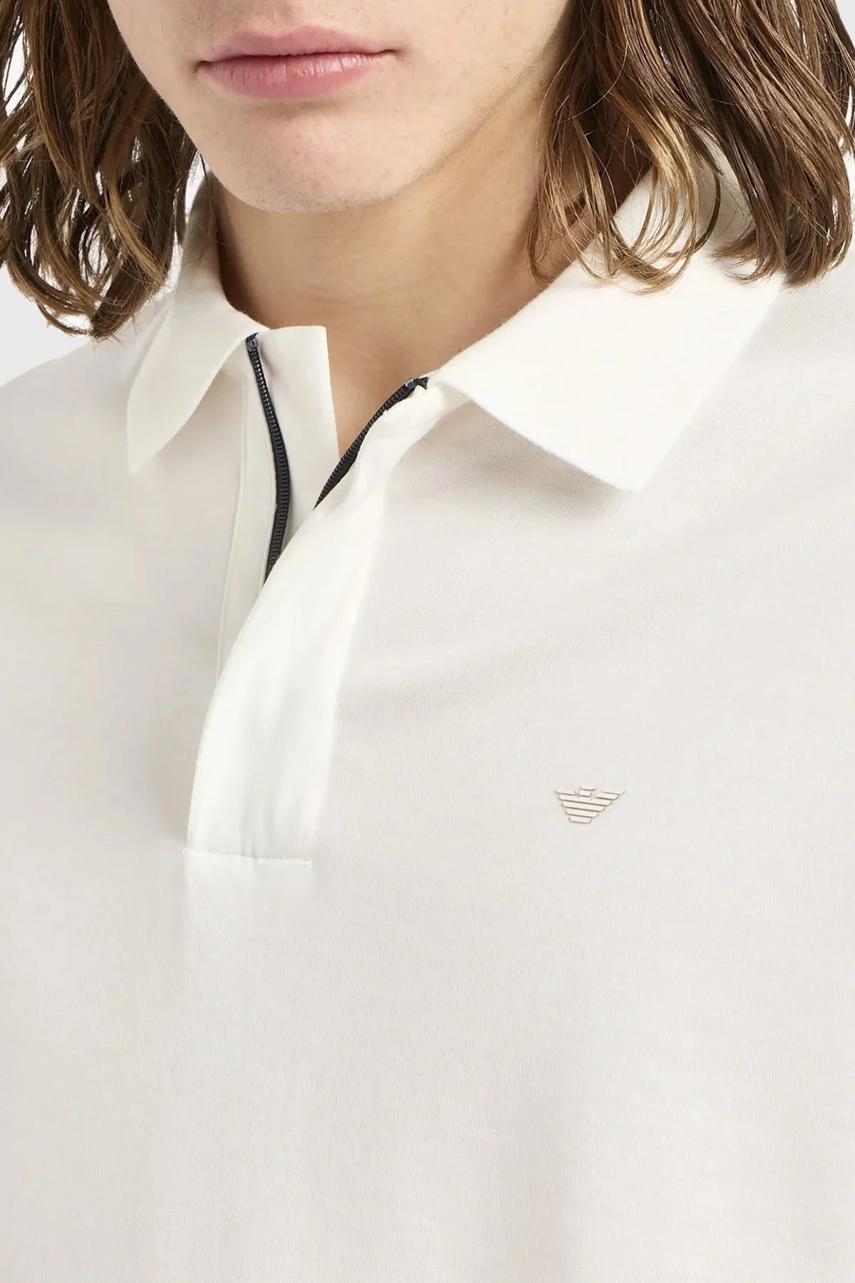 Emporio Armani Pamuklu Regular Fit Erkek Polo Yaka T Shirt EM000080 AF10094 U0011 BEYAZ - 2