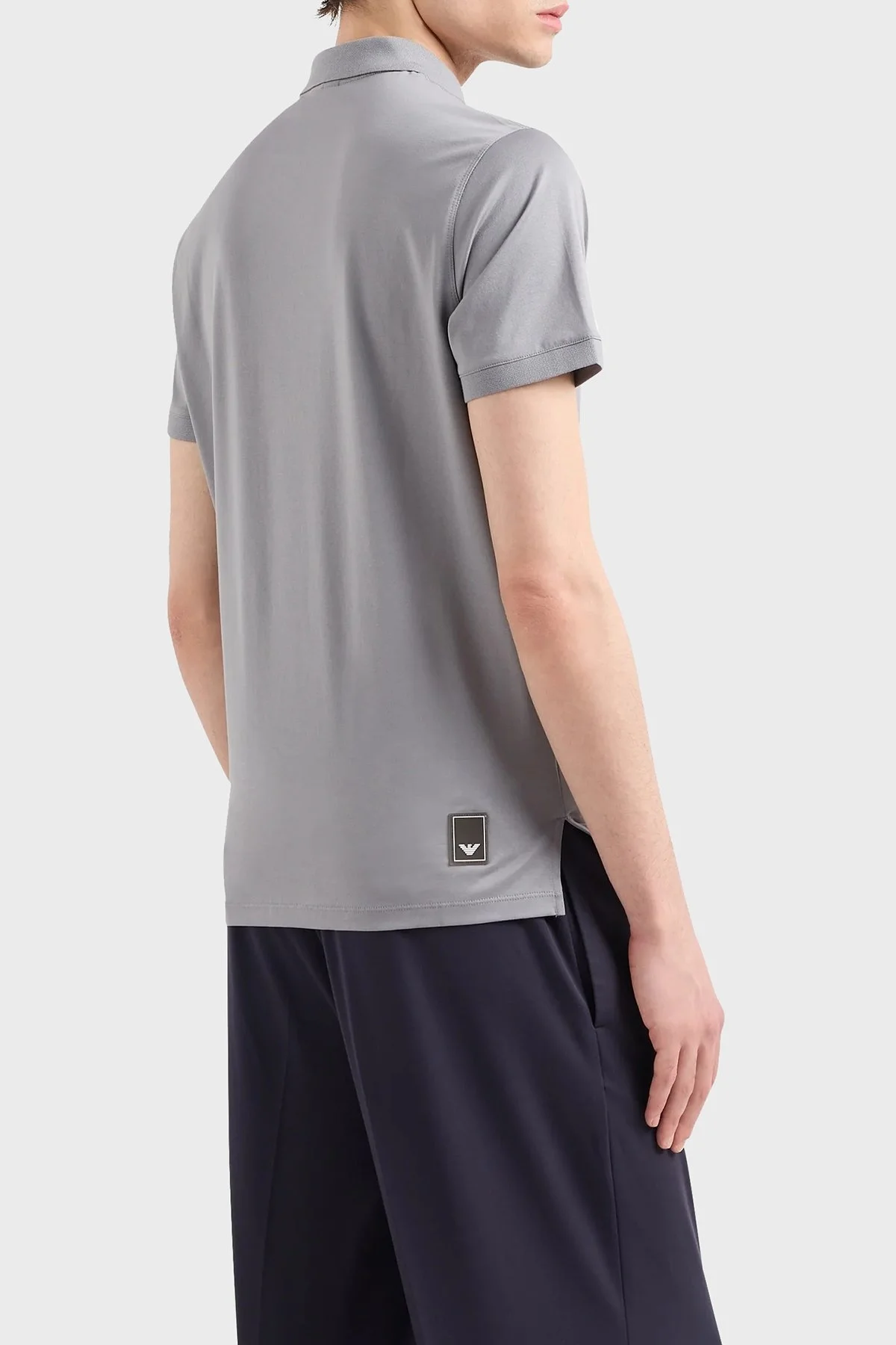Emporio Armani Pamuklu Regular Fit Erkek Polo Yaka T Shirt EM000080 AF10094 U8060 GRİ - 3
